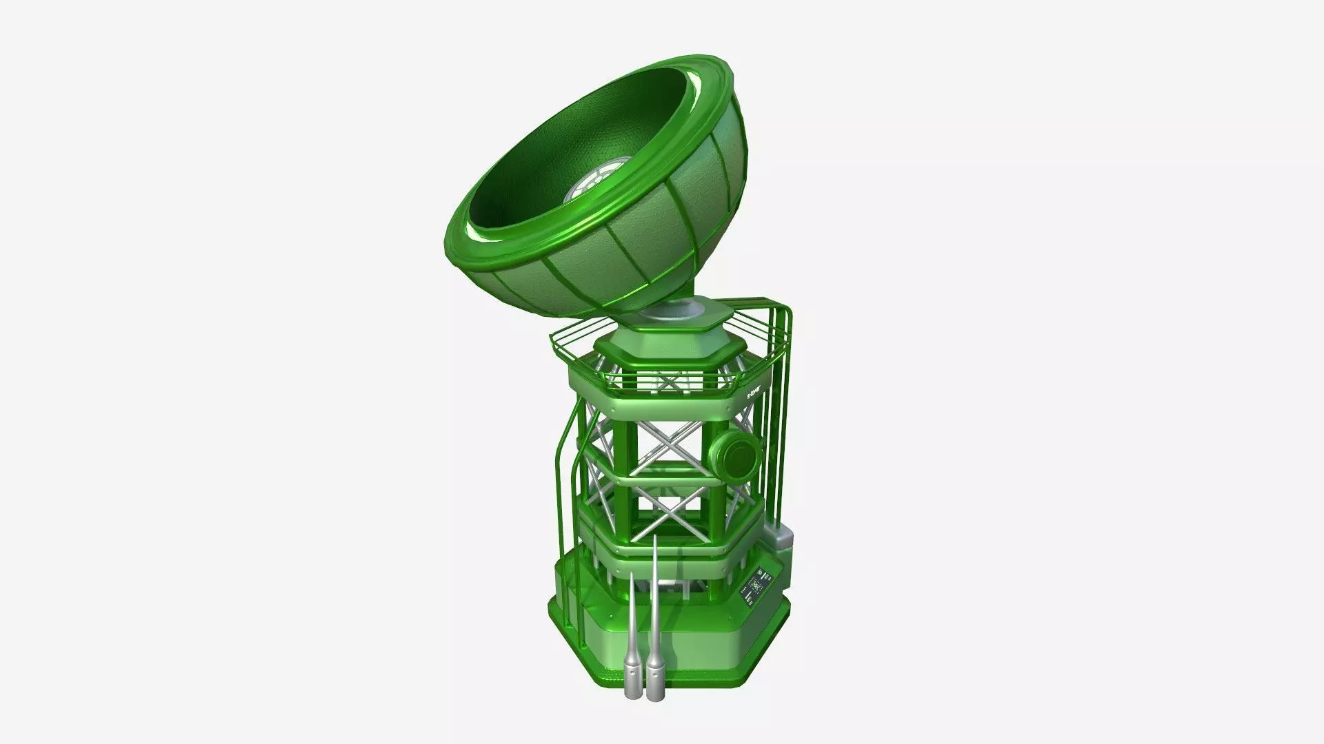 SciFi Antenna Tower A06 Green - Sci Fi Exterior Design Low-poly 3D model_0