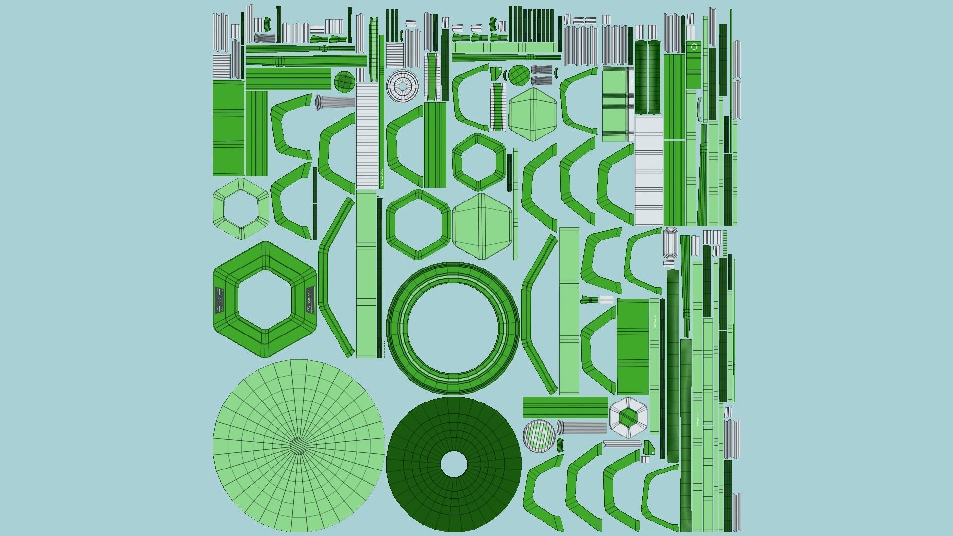 SciFi Antenna Tower A06 Green - Sci Fi Exterior Design Low-poly 3D model_5