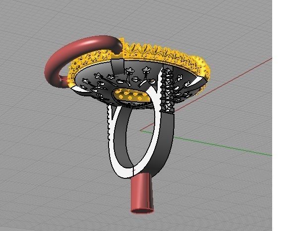 YD127 chalcedony and diamond ring 3D print model_14