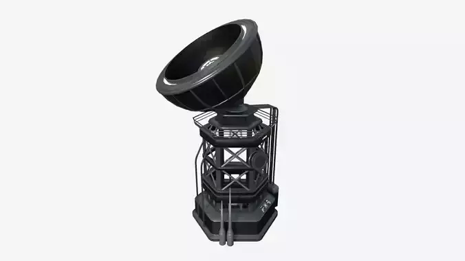 SciFi Antenna Tower A07 Black - Sci Fi Exterior Design Low-poly 3D model