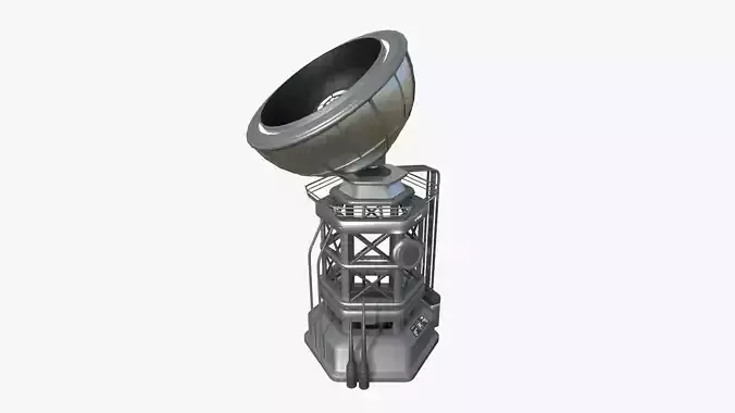 SciFi Antenna Tower A08 Metallic - Sci Fi Exterior Design Low-poly 3D model