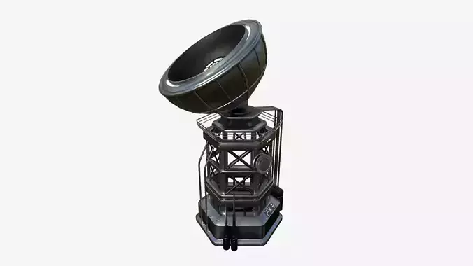 SciFi Antenna Tower A09 Dark Metal - Sci Fi Exterior Design Low-poly 3D model