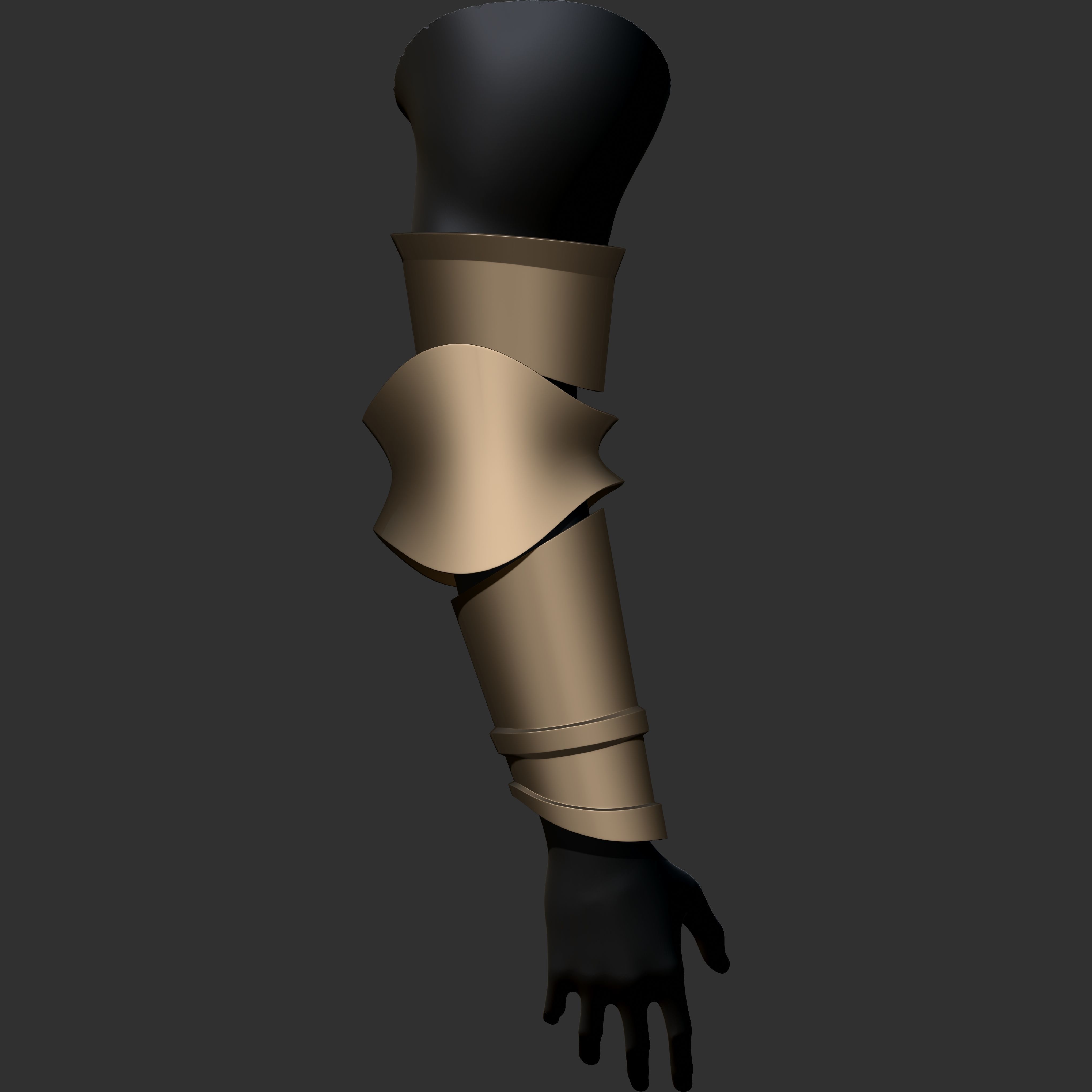 Vambrace Highpoly and Lowpoly With UVs Vol 3 Low-poly 3D model_15