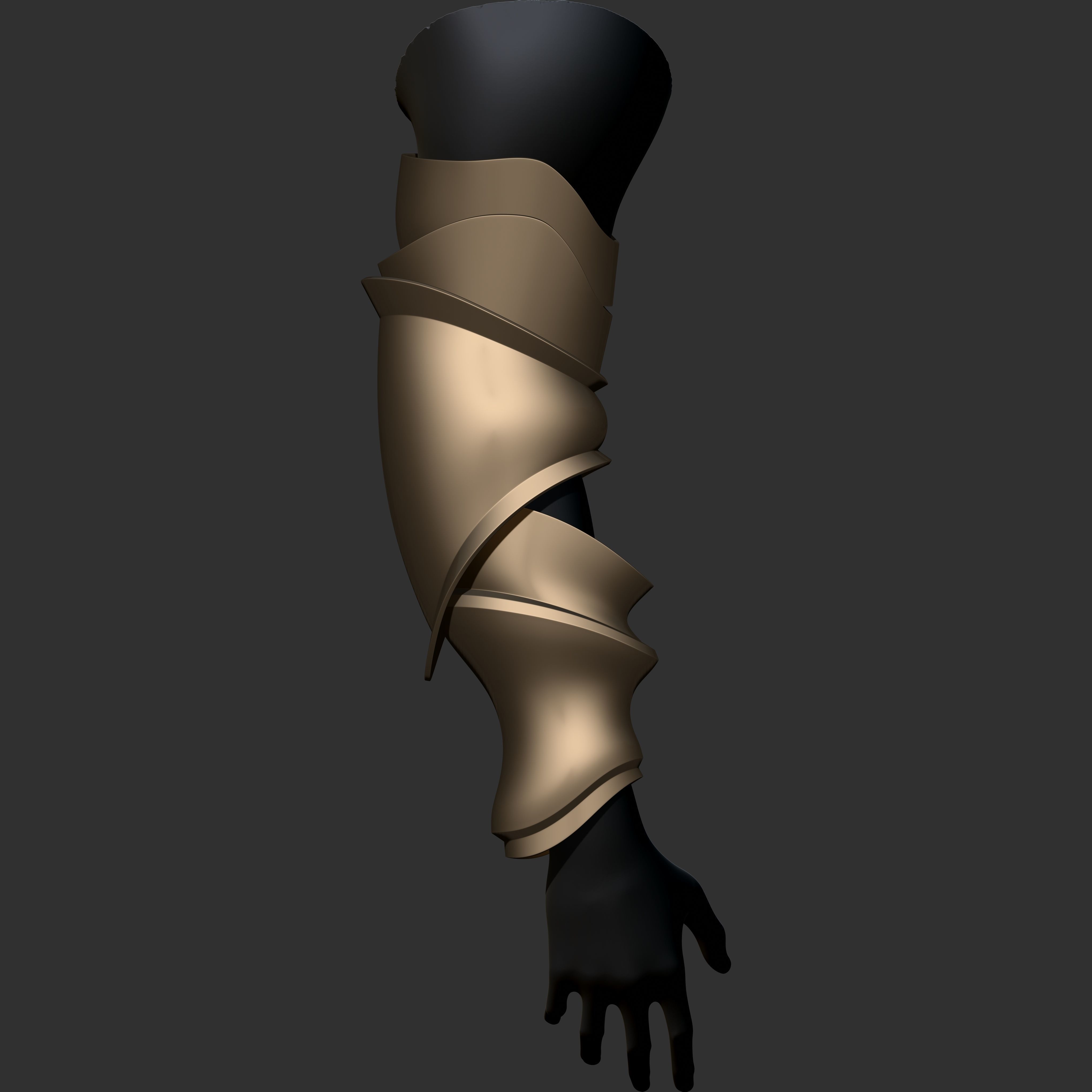 Vambrace Highpoly and Lowpoly With UVs Vol 3 Low-poly 3D model_25