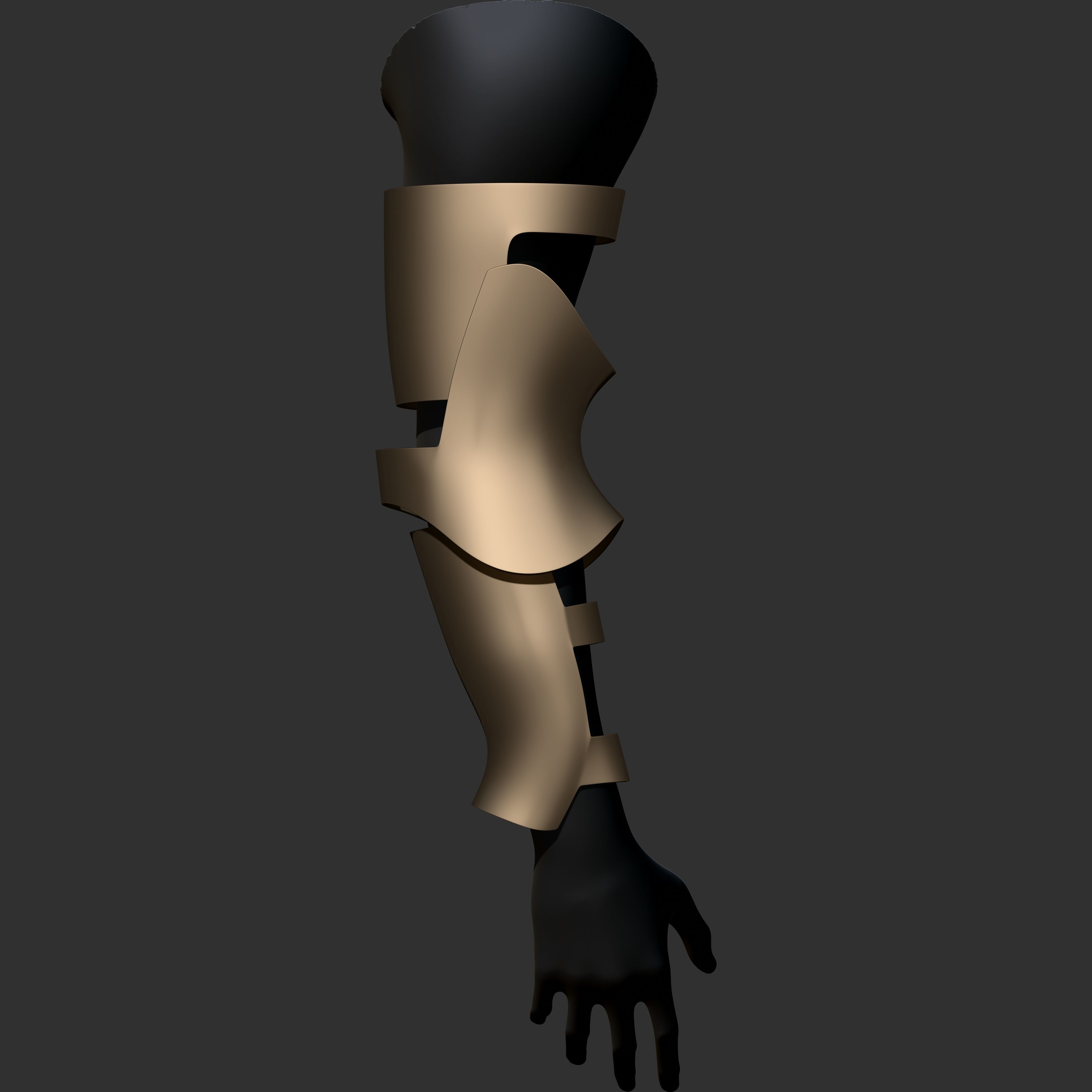 Vambrace Highpoly and Lowpoly With UVs Vol 3 Low-poly 3D model_16