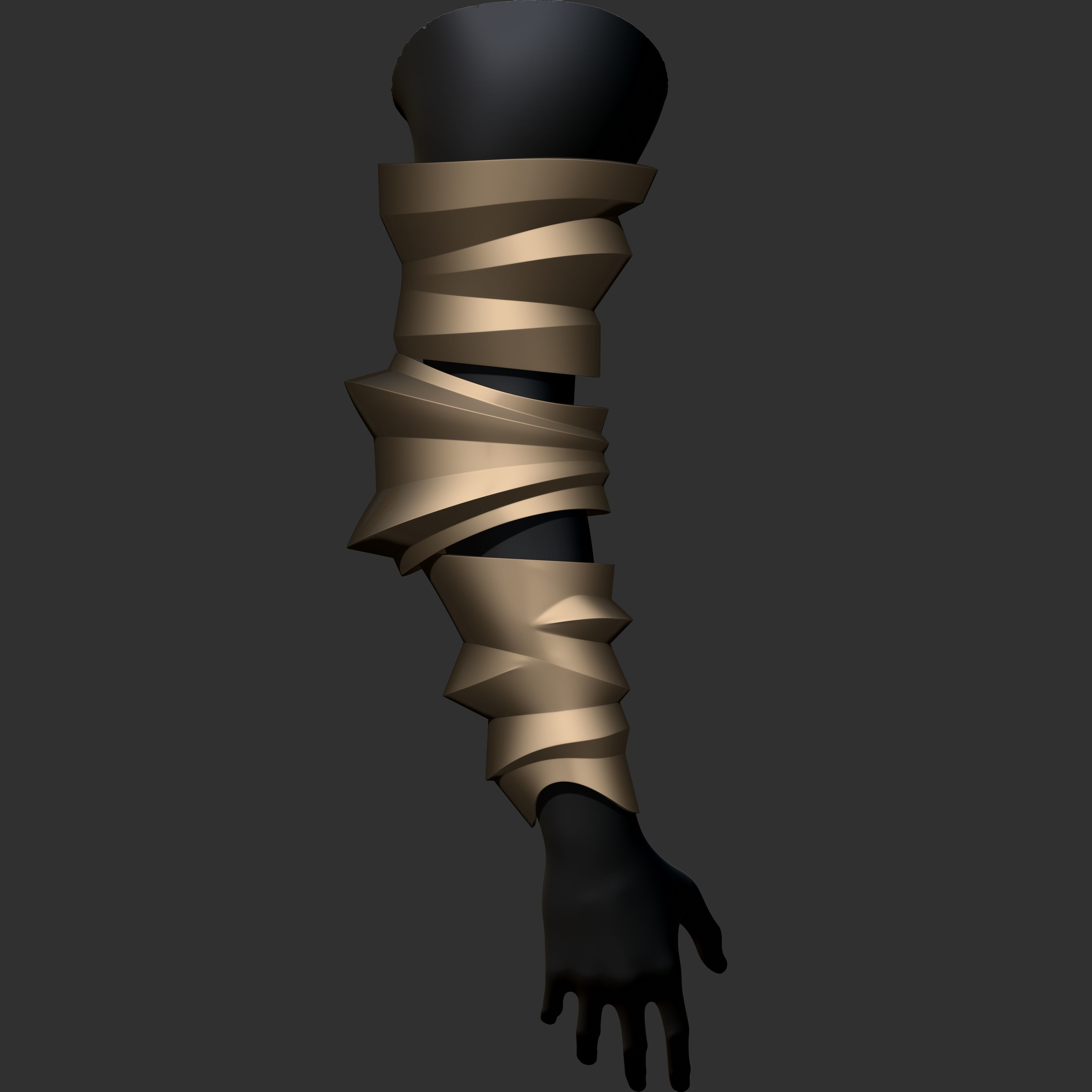 Vambrace Highpoly and Lowpoly With UVs Vol 3 Low-poly 3D model_22
