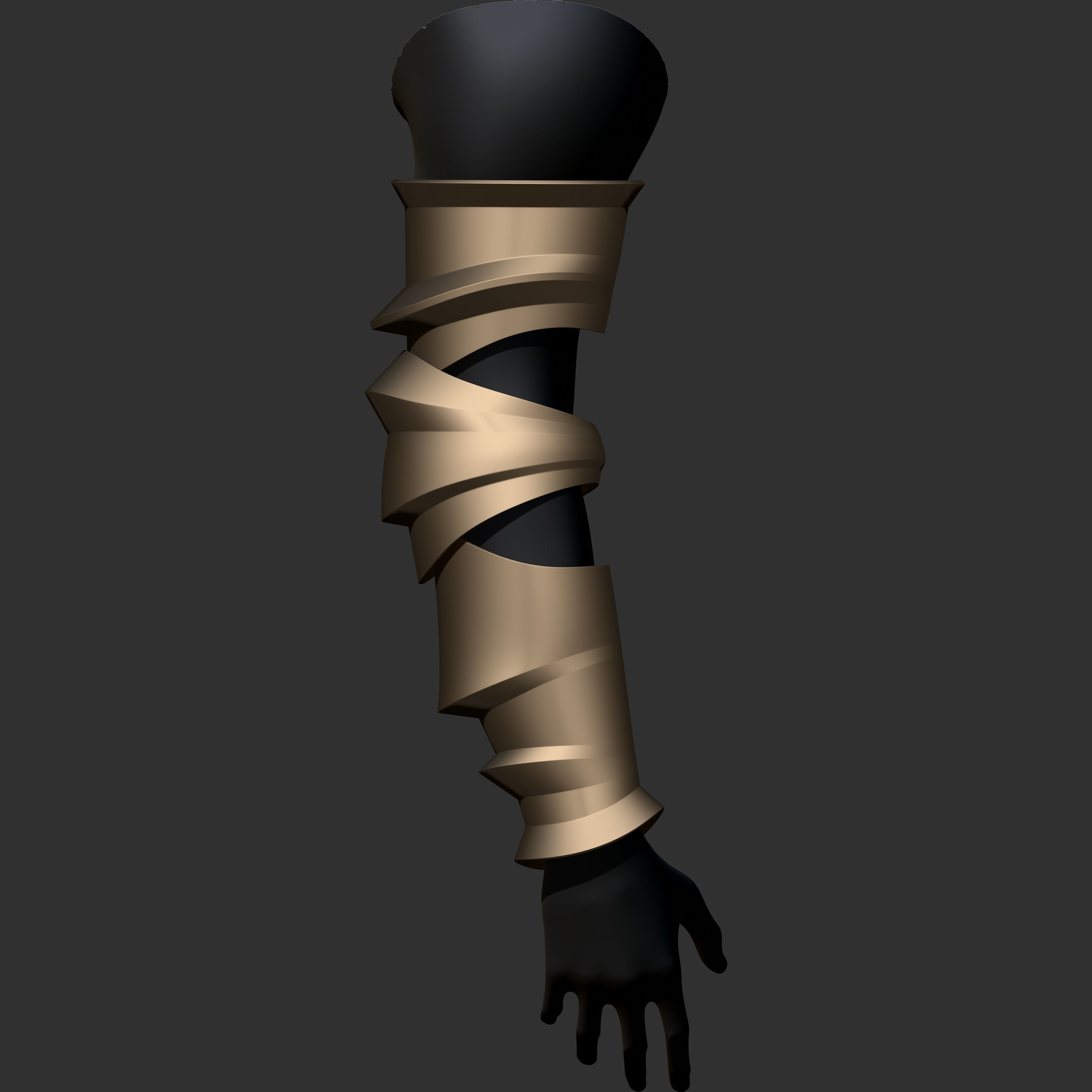 Vambrace Highpoly and Lowpoly With UVs Vol 3 Low-poly 3D model_18
