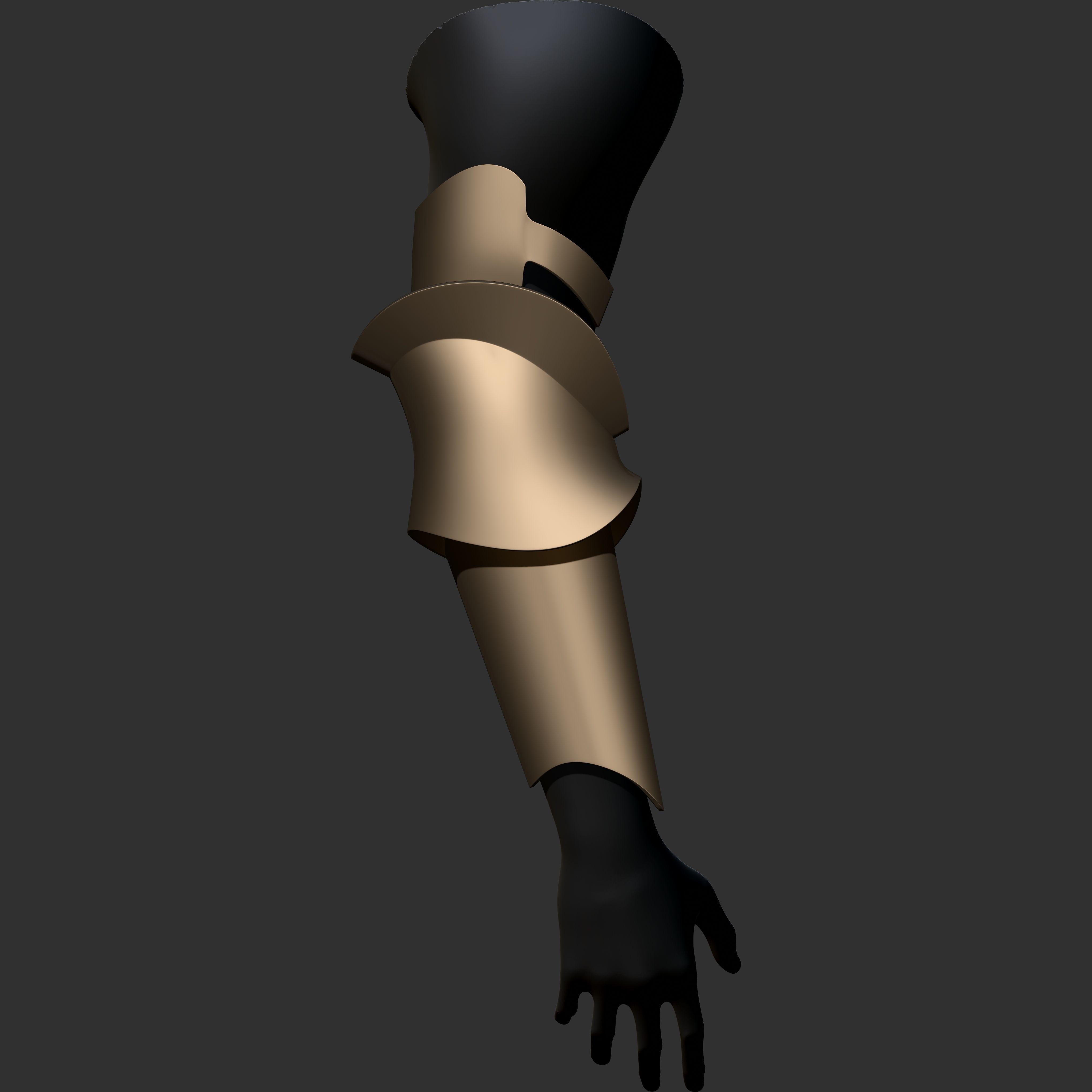 Vambrace Highpoly and Lowpoly With UVs Vol 3 Low-poly 3D model_12