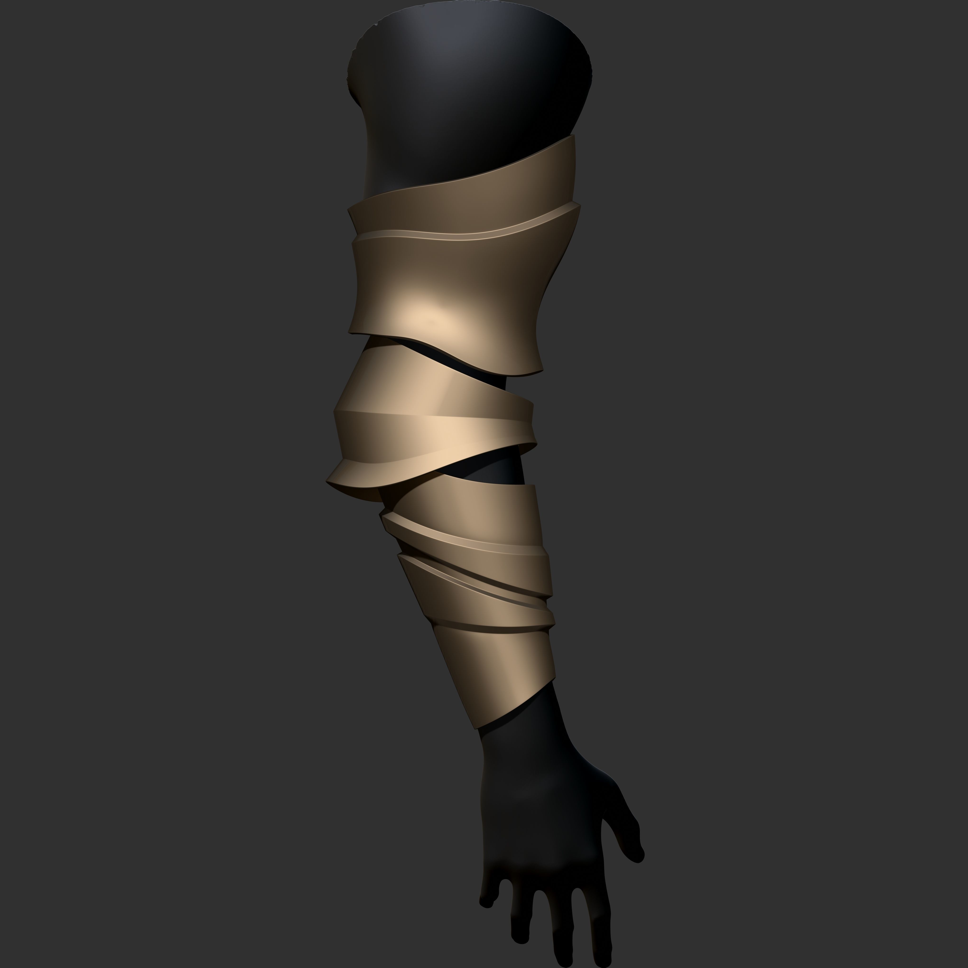 Vambrace Highpoly and Lowpoly With UVs Vol 3 Low-poly 3D model_21