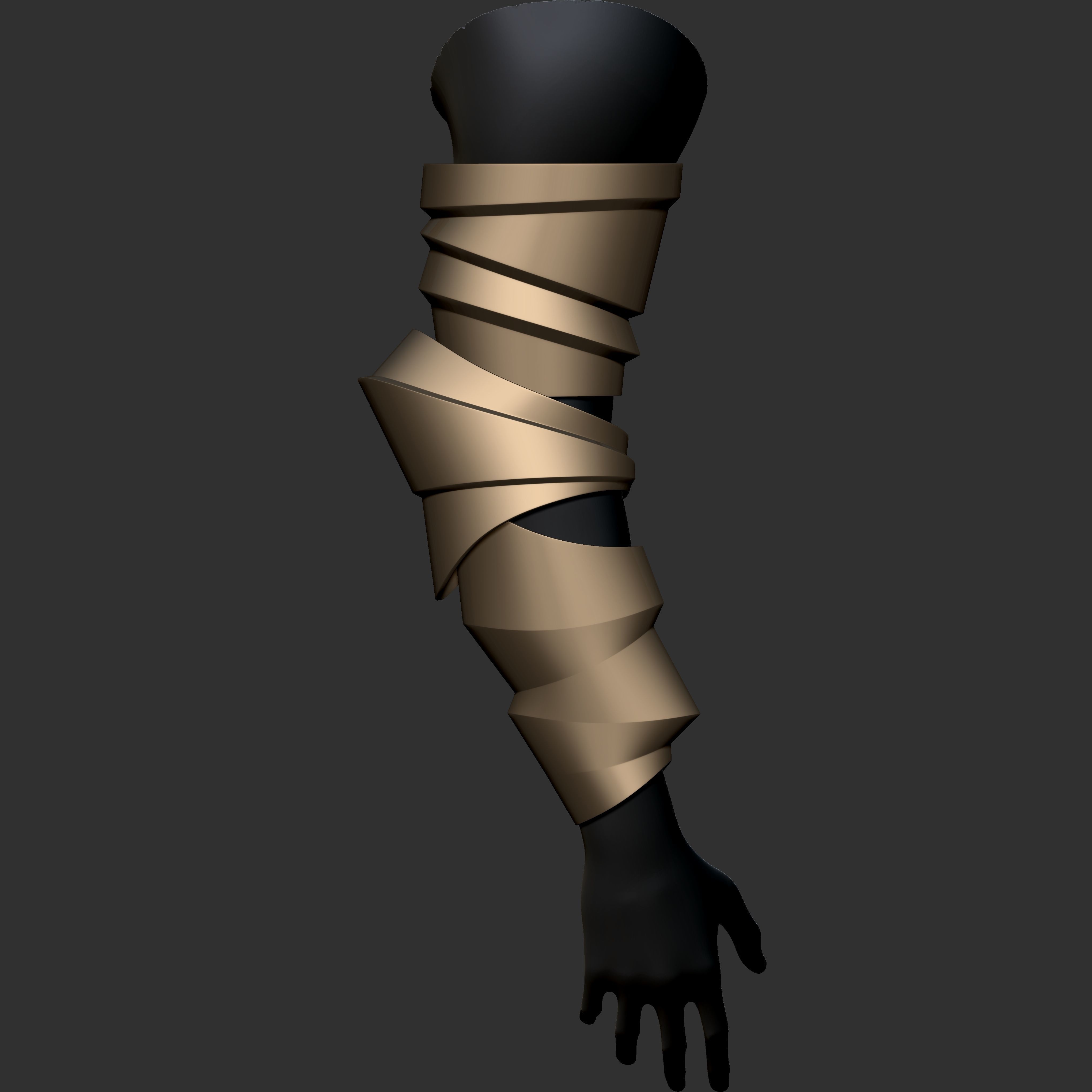 Vambrace Highpoly and Lowpoly With UVs Vol 3 Low-poly 3D model_29