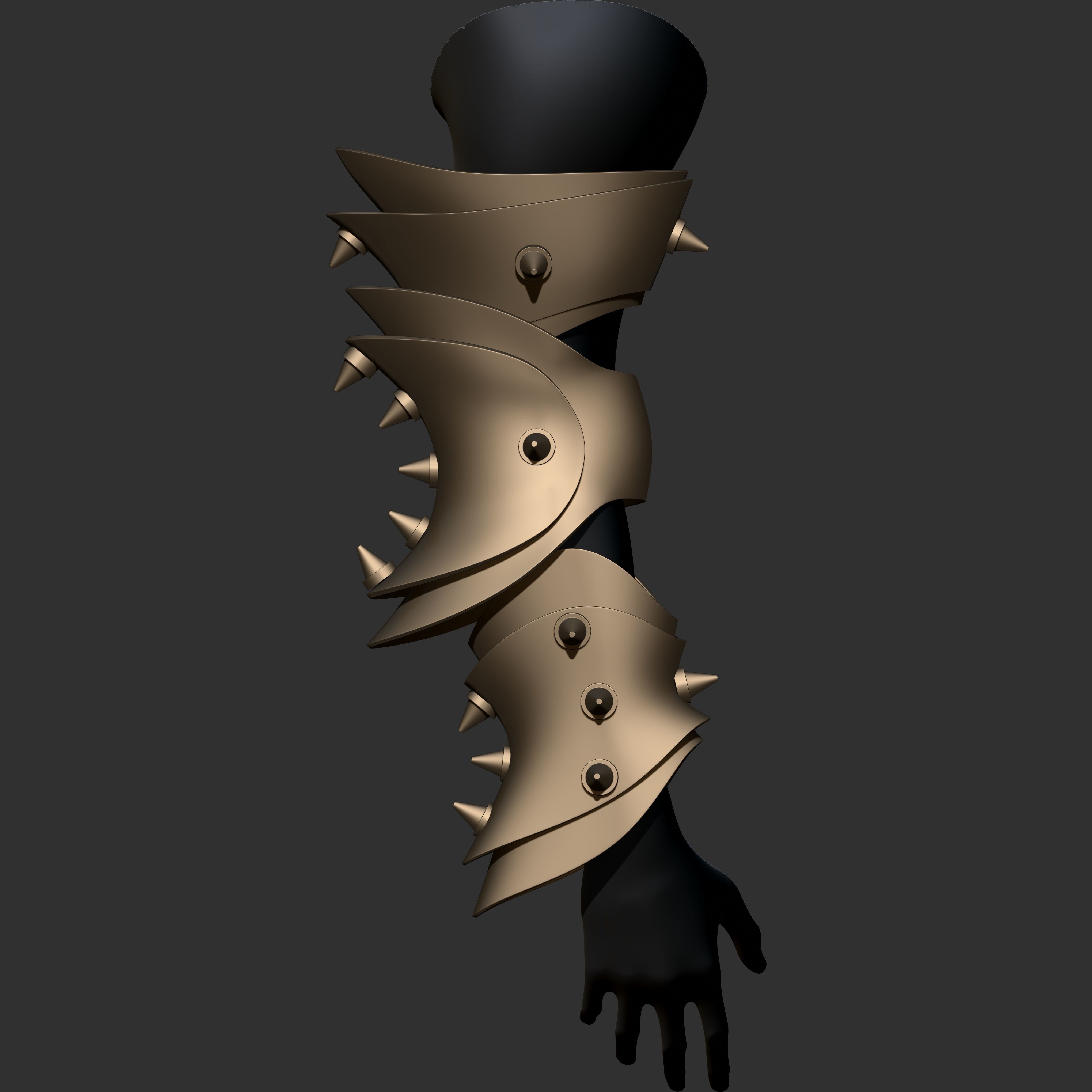 Vambrace Highpoly and Lowpoly With UVs Vol 3 Low-poly 3D model_26