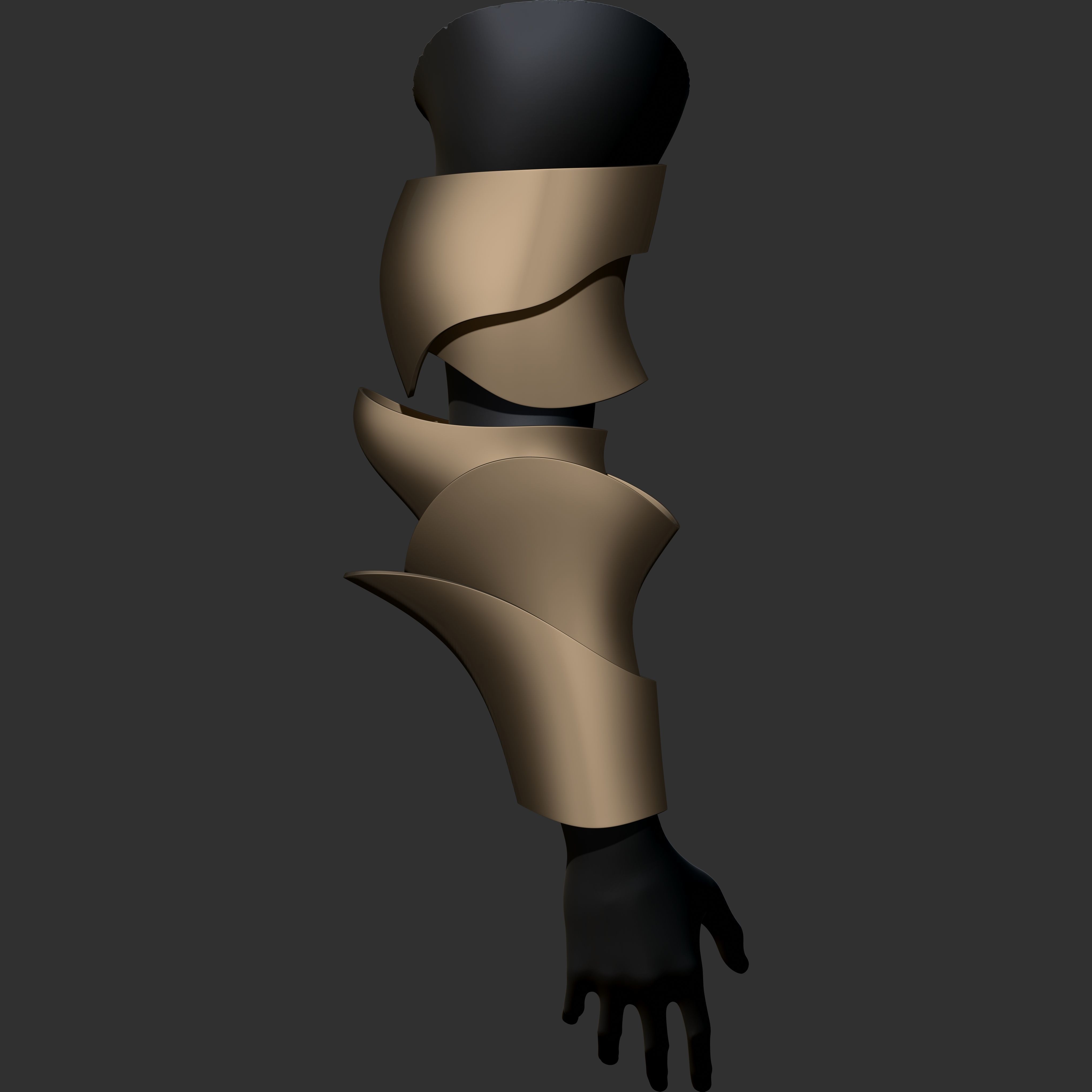 Vambrace Highpoly and Lowpoly With UVs Vol 3 Low-poly 3D model_24