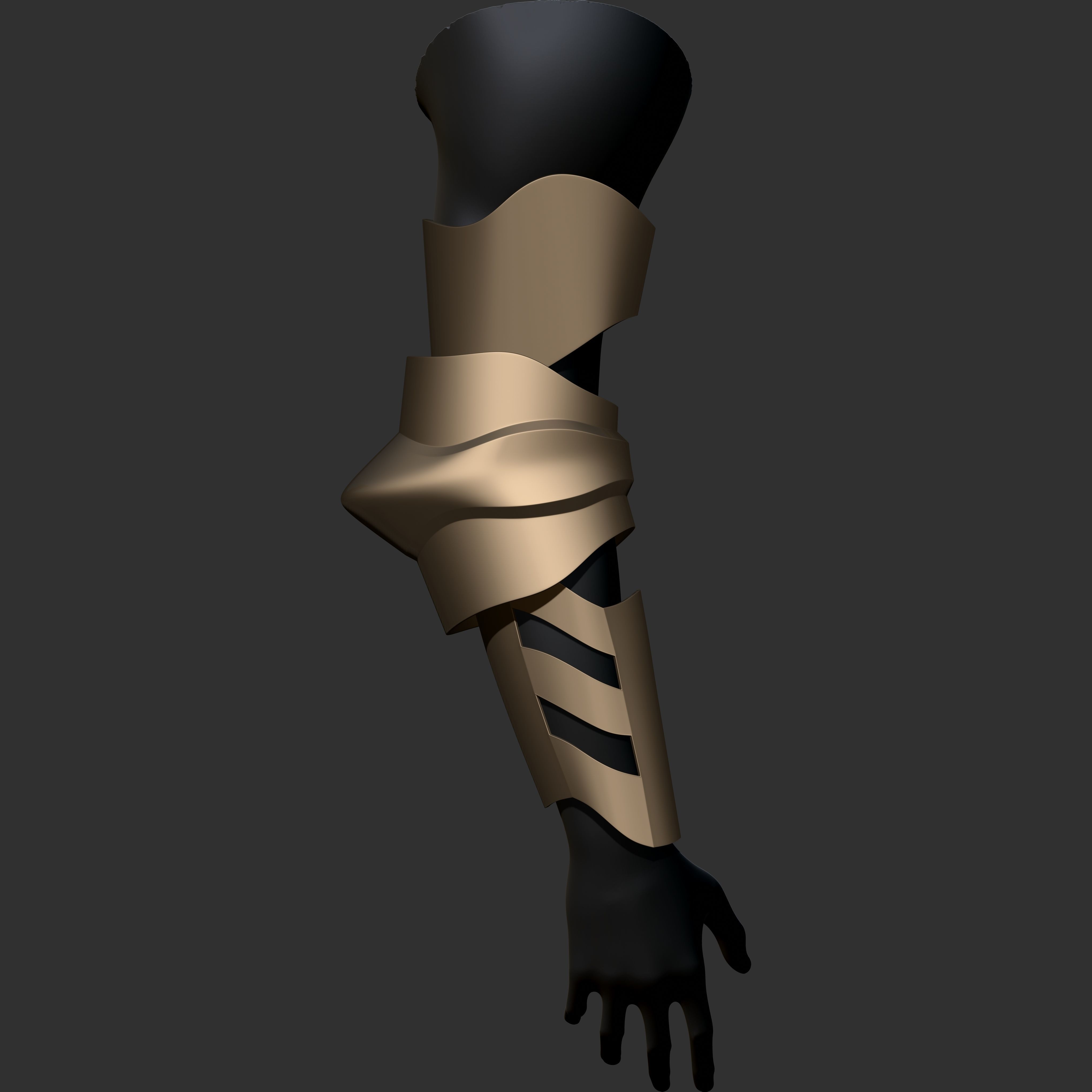 Vambrace Highpoly and Lowpoly With UVs Vol 3 Low-poly 3D model_14