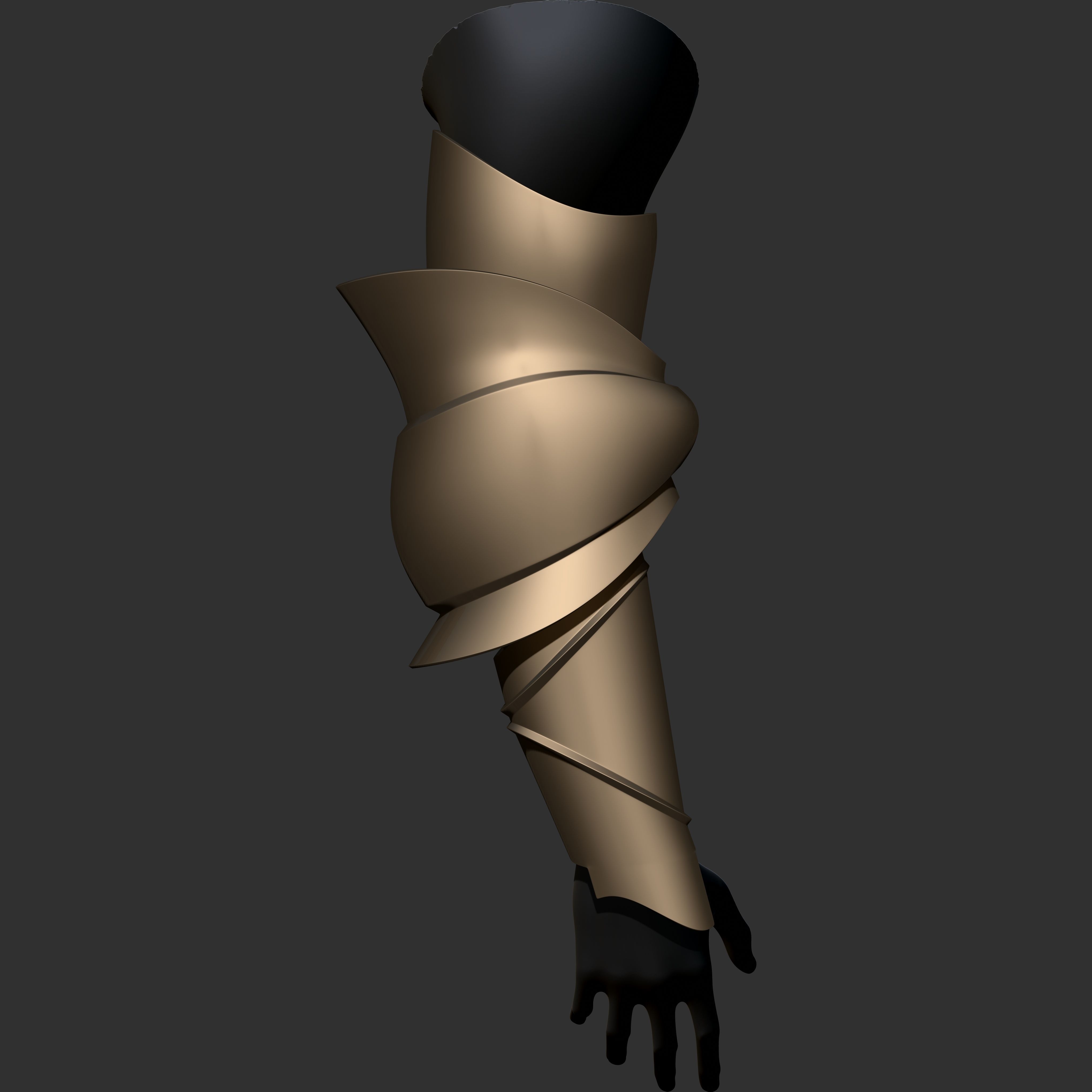 Vambrace Highpoly and Lowpoly With UVs Vol 3 Low-poly 3D model_11