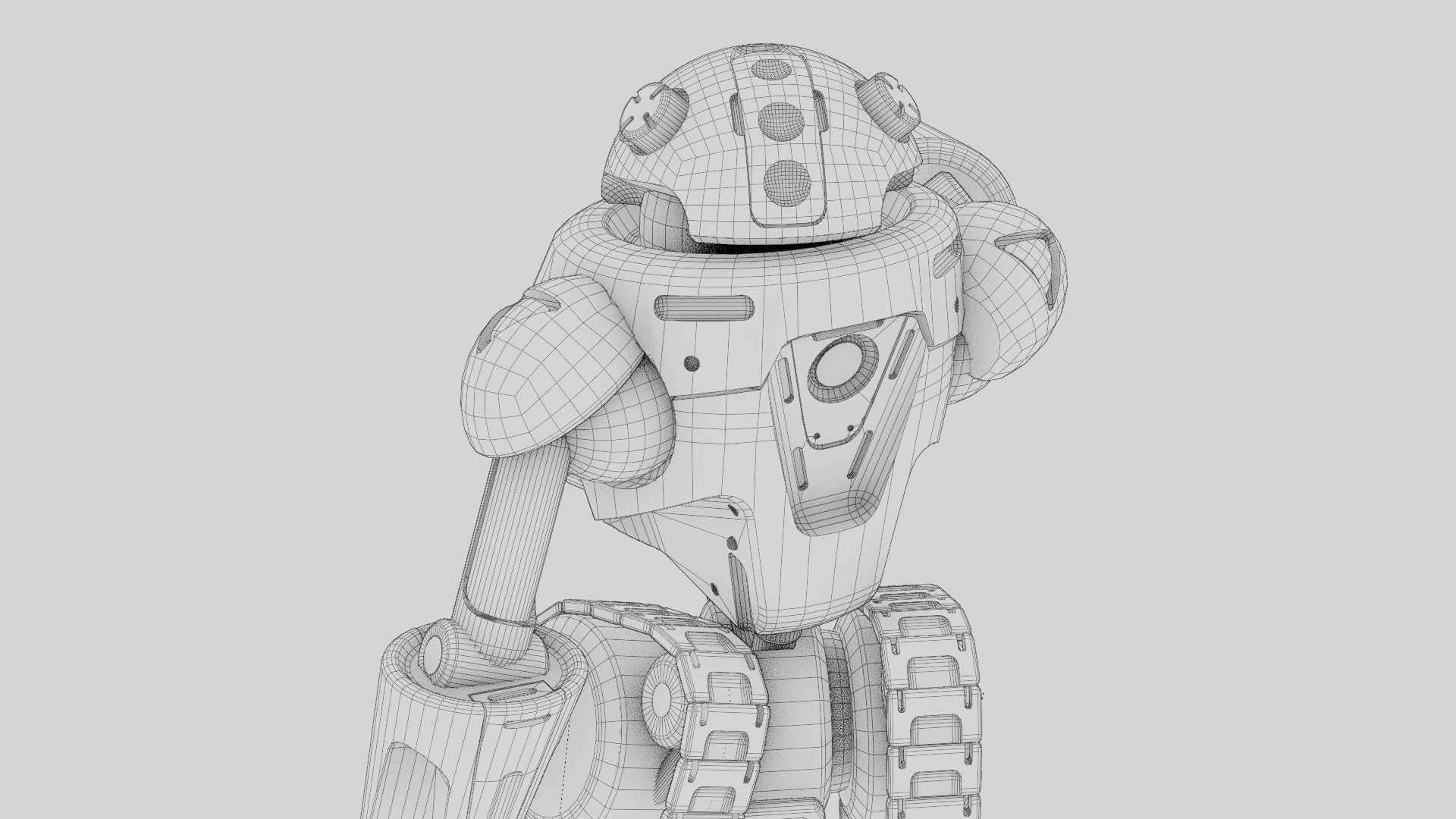 MILITARY BOT C-3000 RIGGED 3D model_38