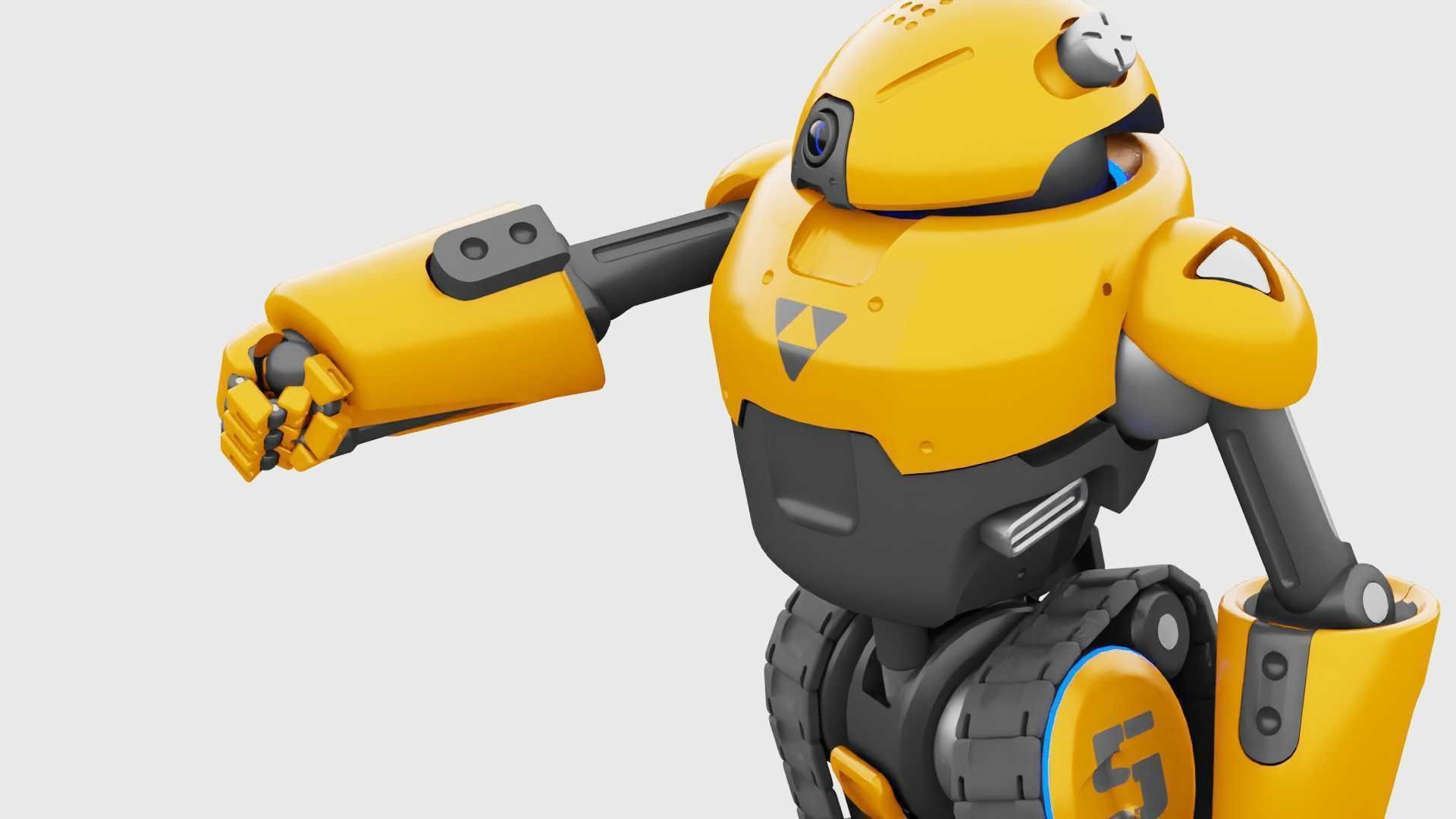 MILITARY BOT C-3000 RIGGED 3D model_19