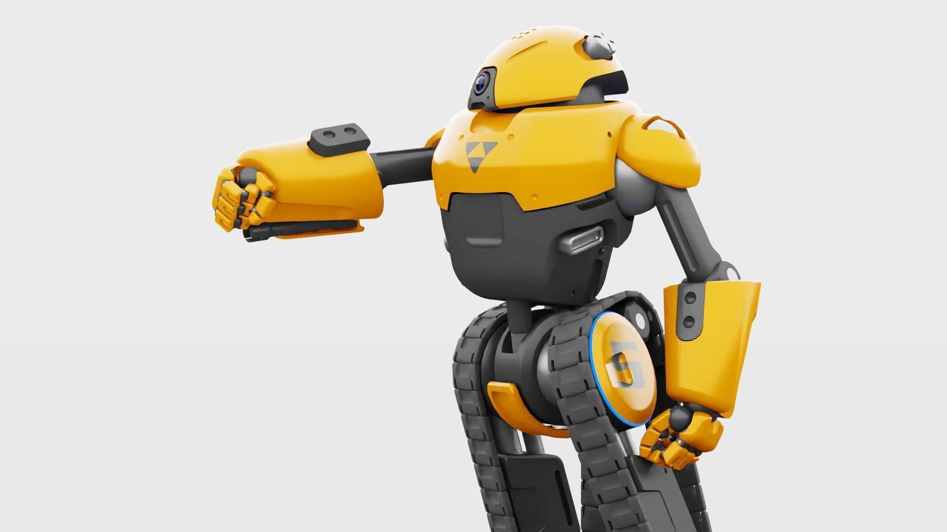 MILITARY BOT C-3000 RIGGED 3D model_2