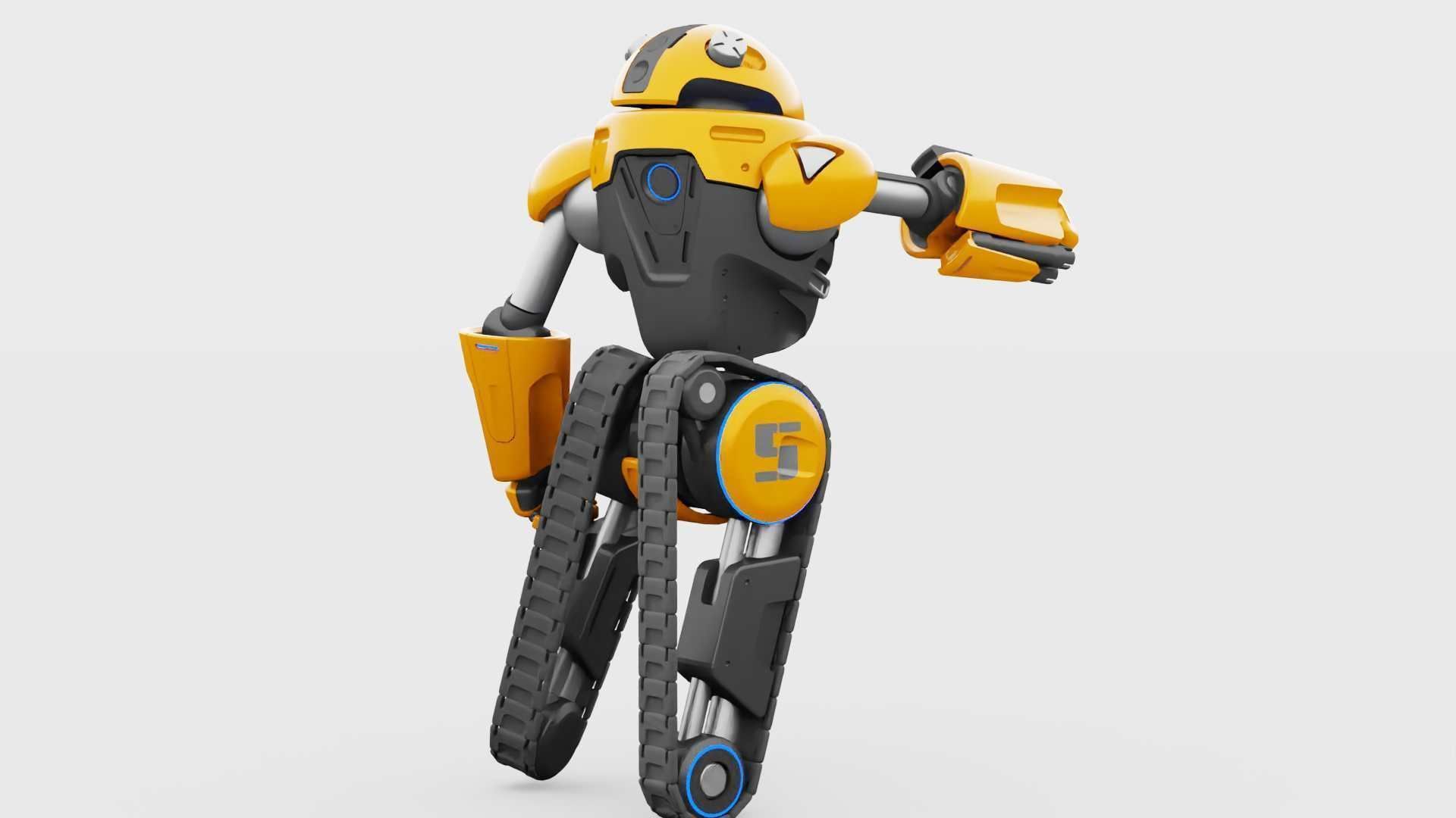 MILITARY BOT C-3000 RIGGED 3D model_10
