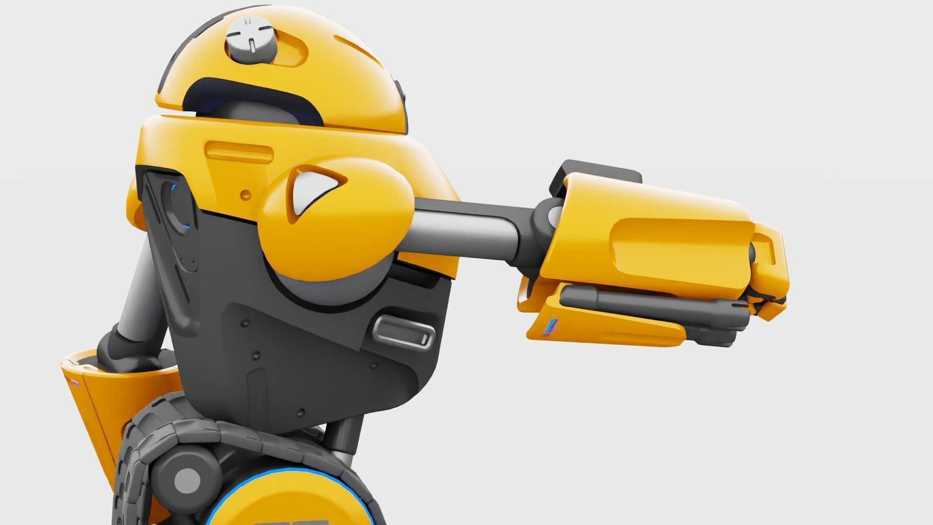 MILITARY BOT C-3000 RIGGED 3D model_21