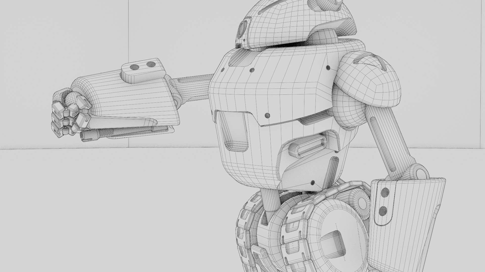 MILITARY BOT C-3000 RIGGED 3D model_37