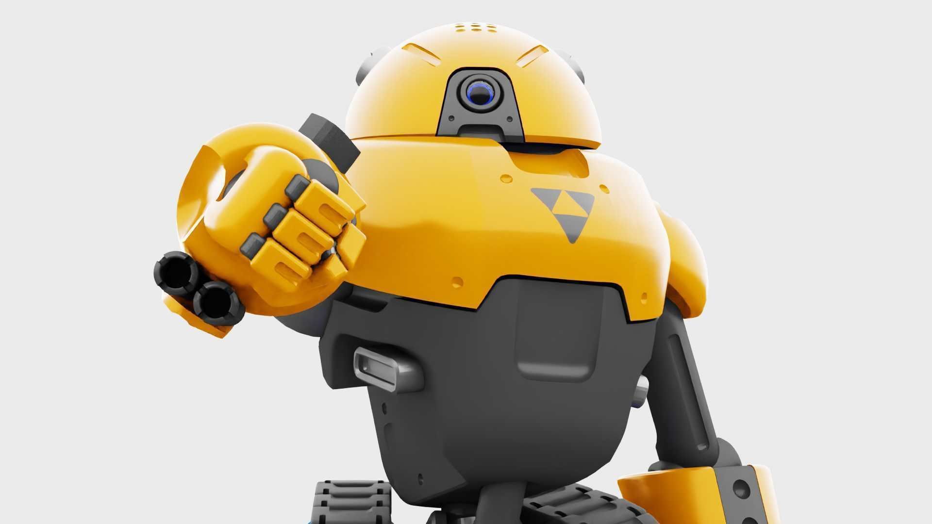 MILITARY BOT C-3000 RIGGED 3D model_25