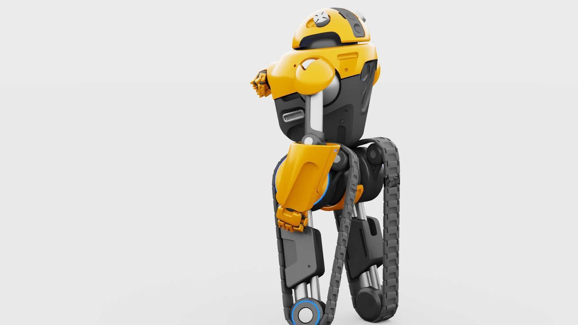 MILITARY BOT C-3000 RIGGED 3D model_6