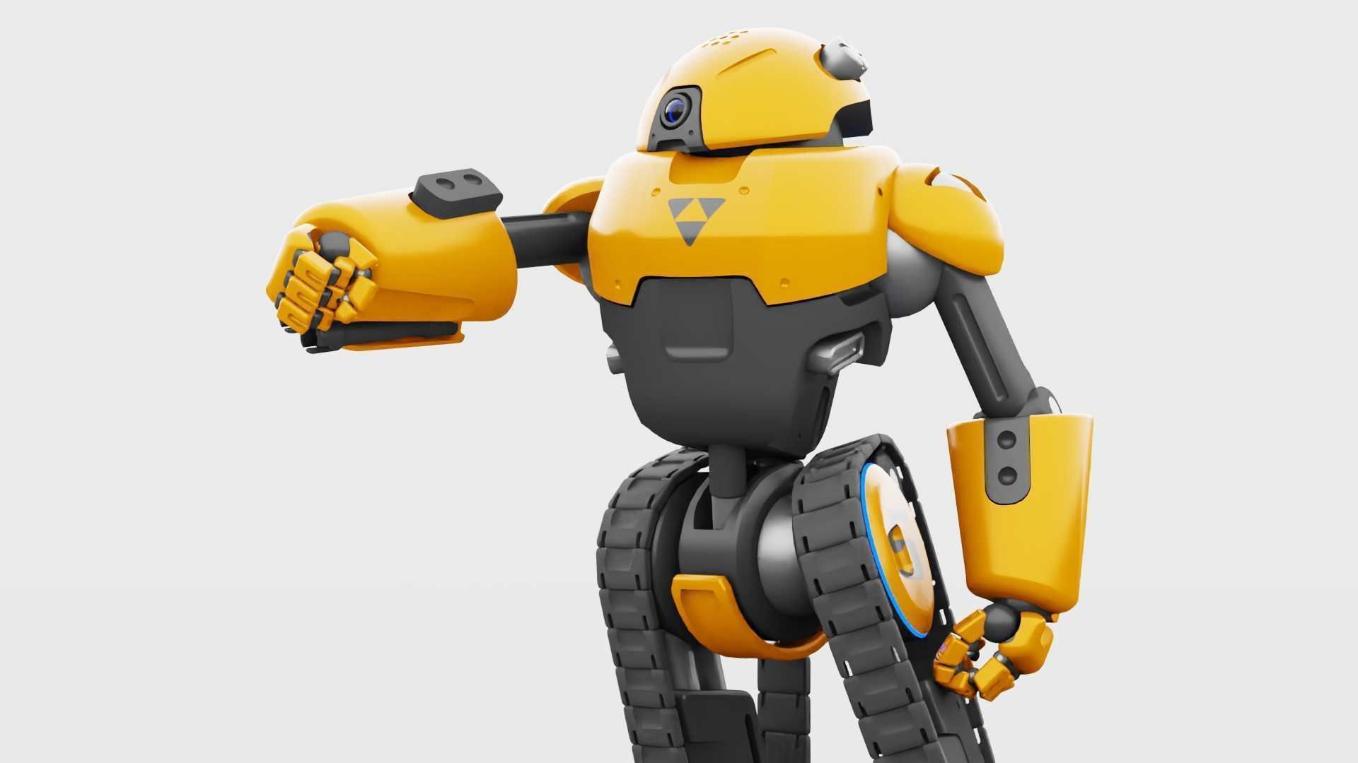 MILITARY BOT C-3000 RIGGED 3D model_1