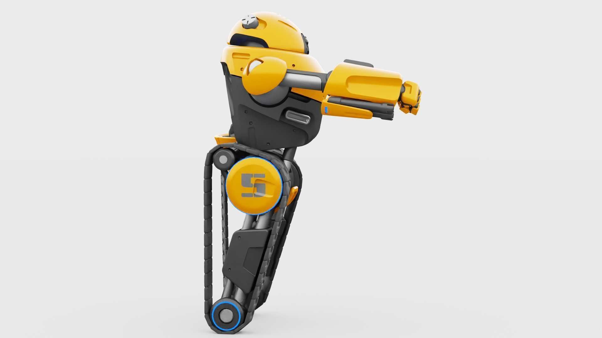 MILITARY BOT C-3000 RIGGED 3D model_12