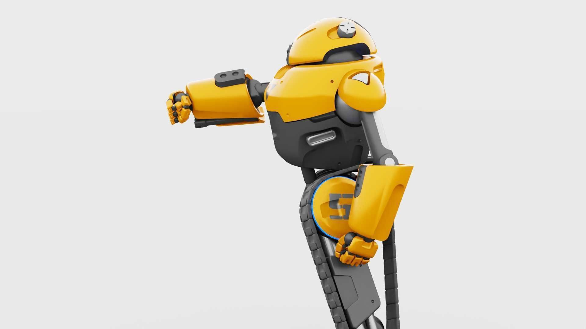 MILITARY BOT C-3000 RIGGED 3D model_4