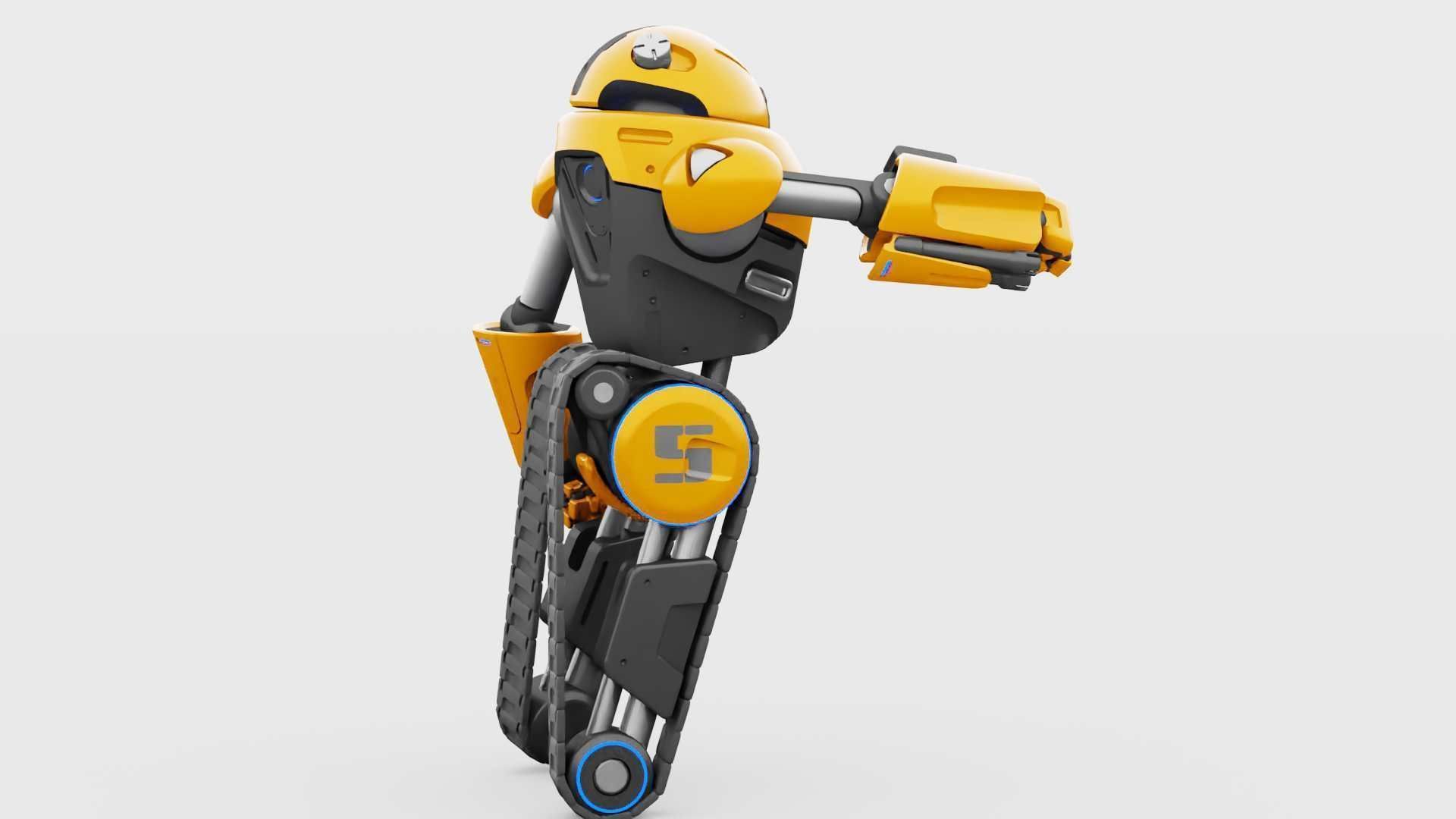 MILITARY BOT C-3000 RIGGED 3D model_11