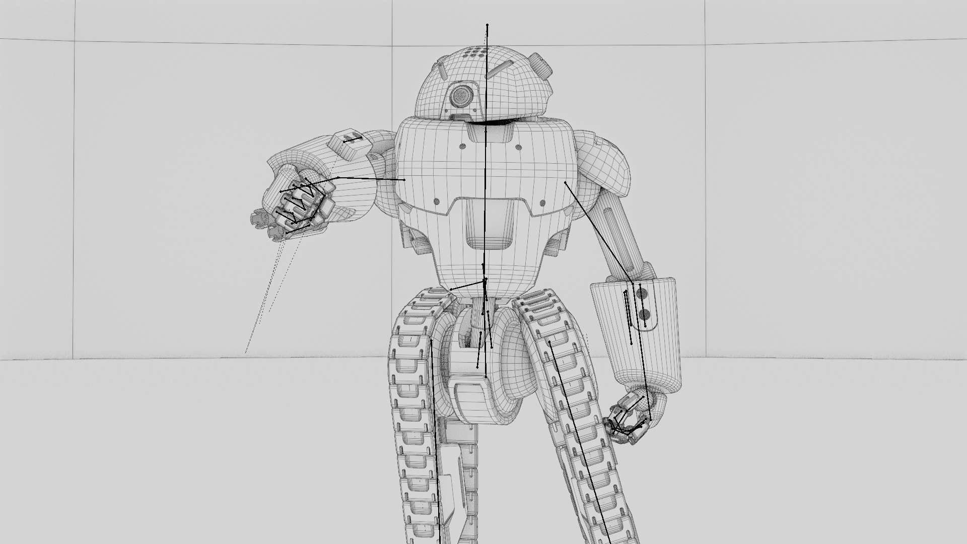 MILITARY BOT C-3000 RIGGED 3D model_35