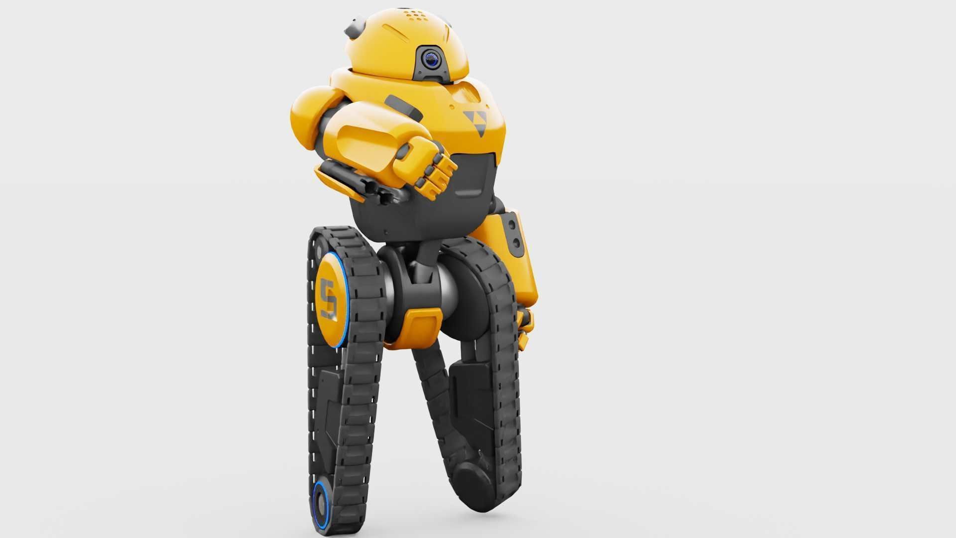 MILITARY BOT C-3000 RIGGED 3D model_15