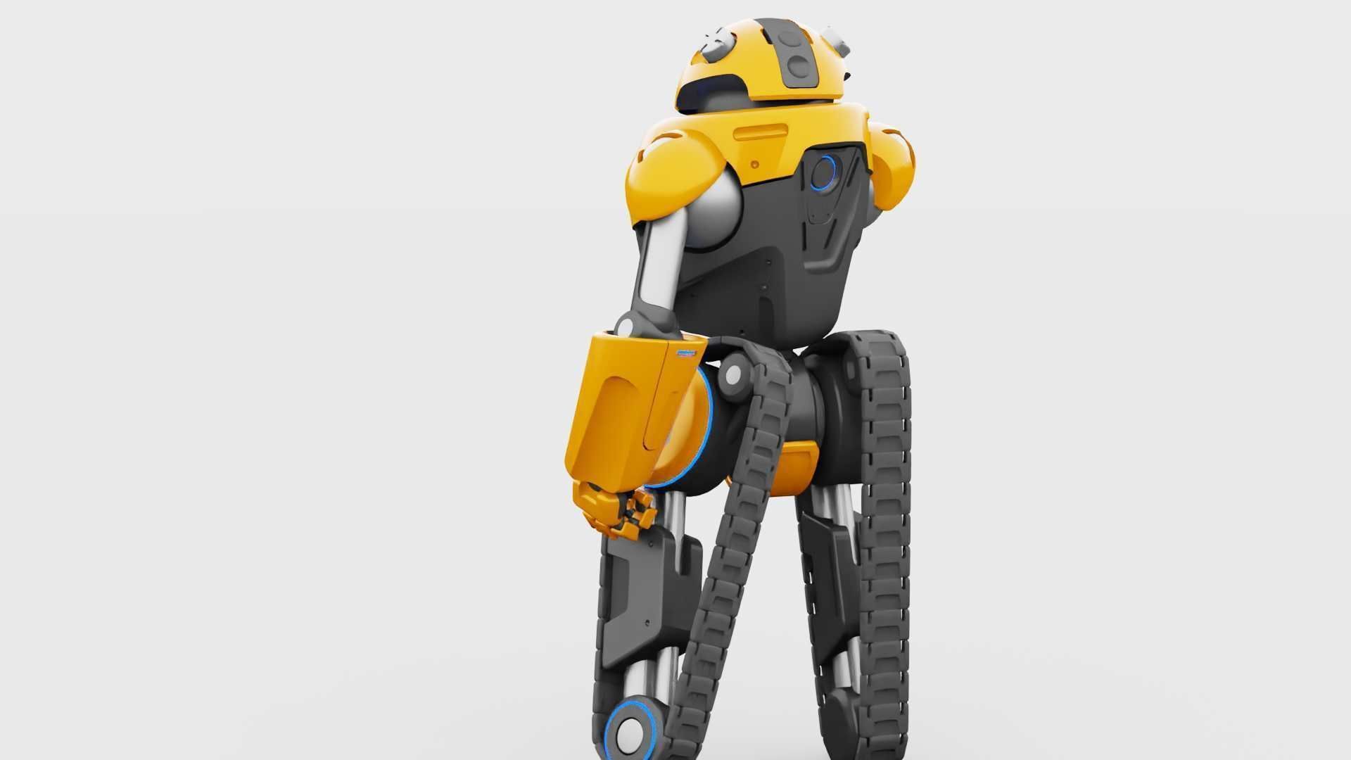 MILITARY BOT C-3000 RIGGED 3D model_7