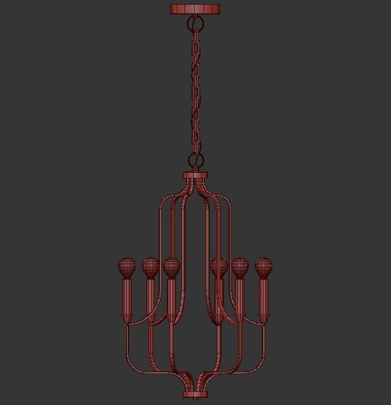 Pendant Light Iron Chandelier 3D model_1