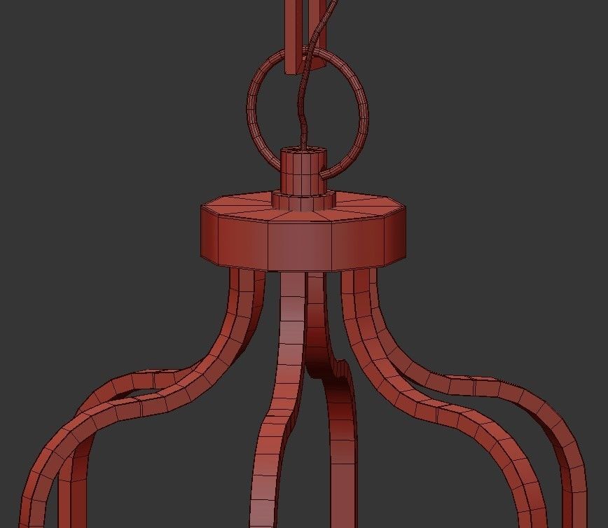 Pendant Light Iron Chandelier 3D model_2