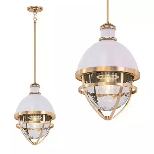 Outdoor two pendant lights with glass and gold metal