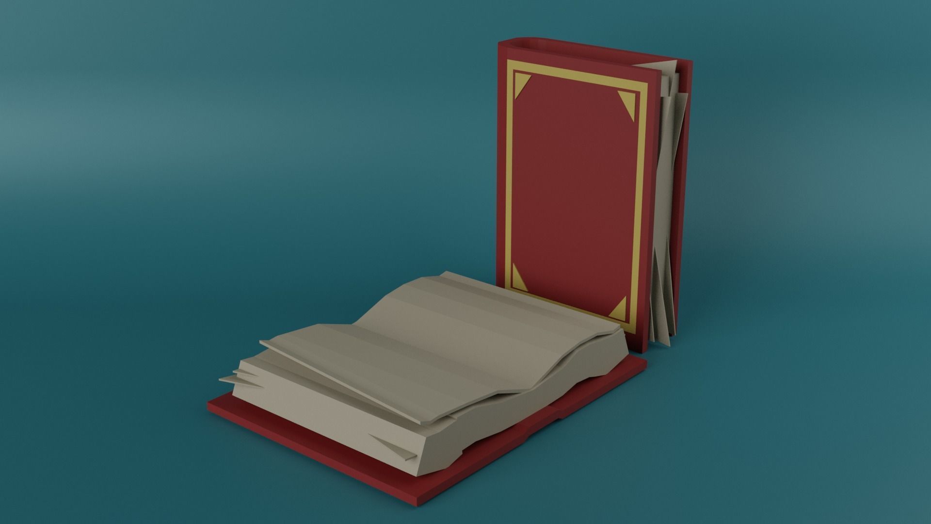 Red Book Low-poly 3D model_5