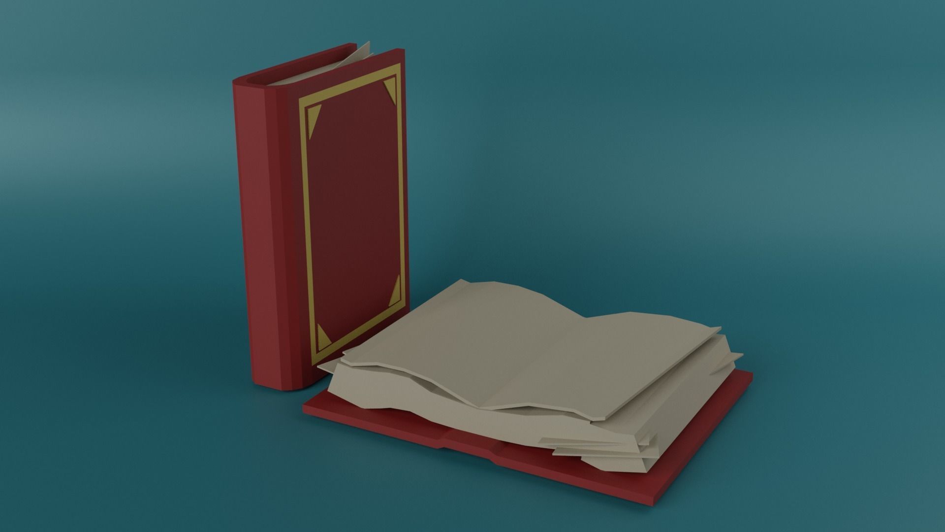 Red Book Low-poly 3D model_8