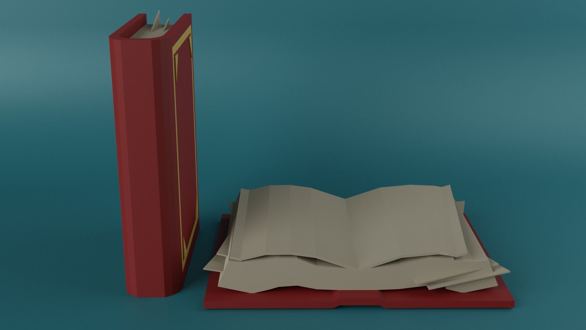 Red Book Low-poly 3D model_4