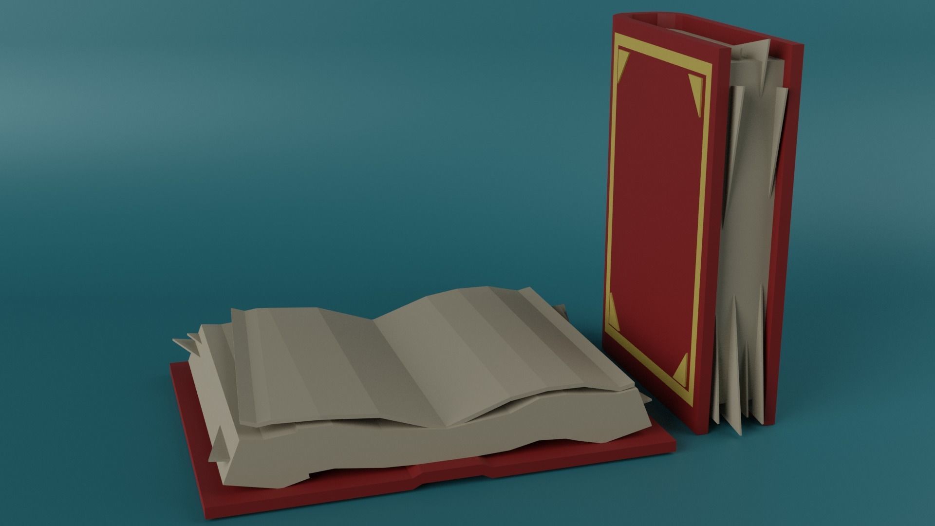 Red Book Low-poly 3D model_3