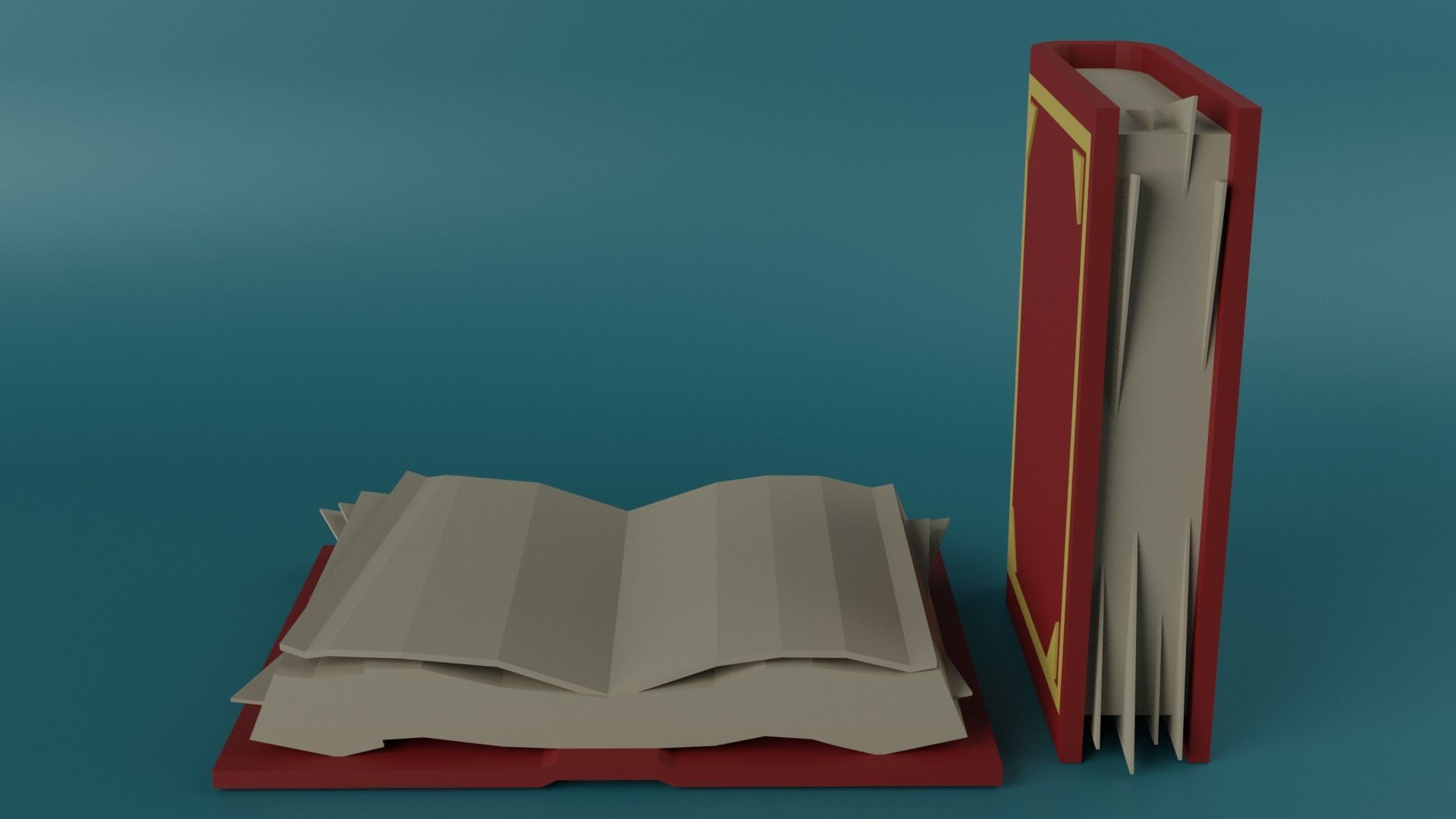 Red Book Low-poly 3D model_6