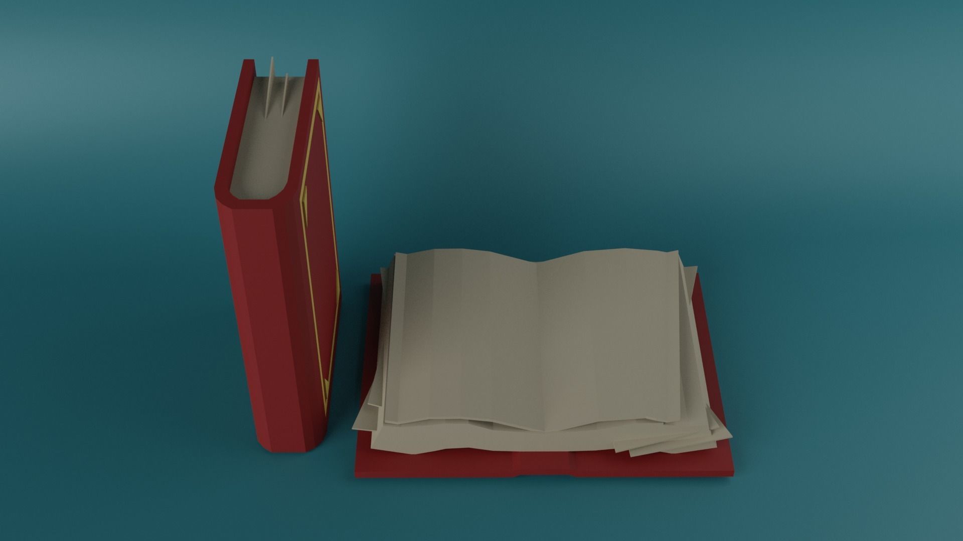 Red Book Low-poly 3D model_10