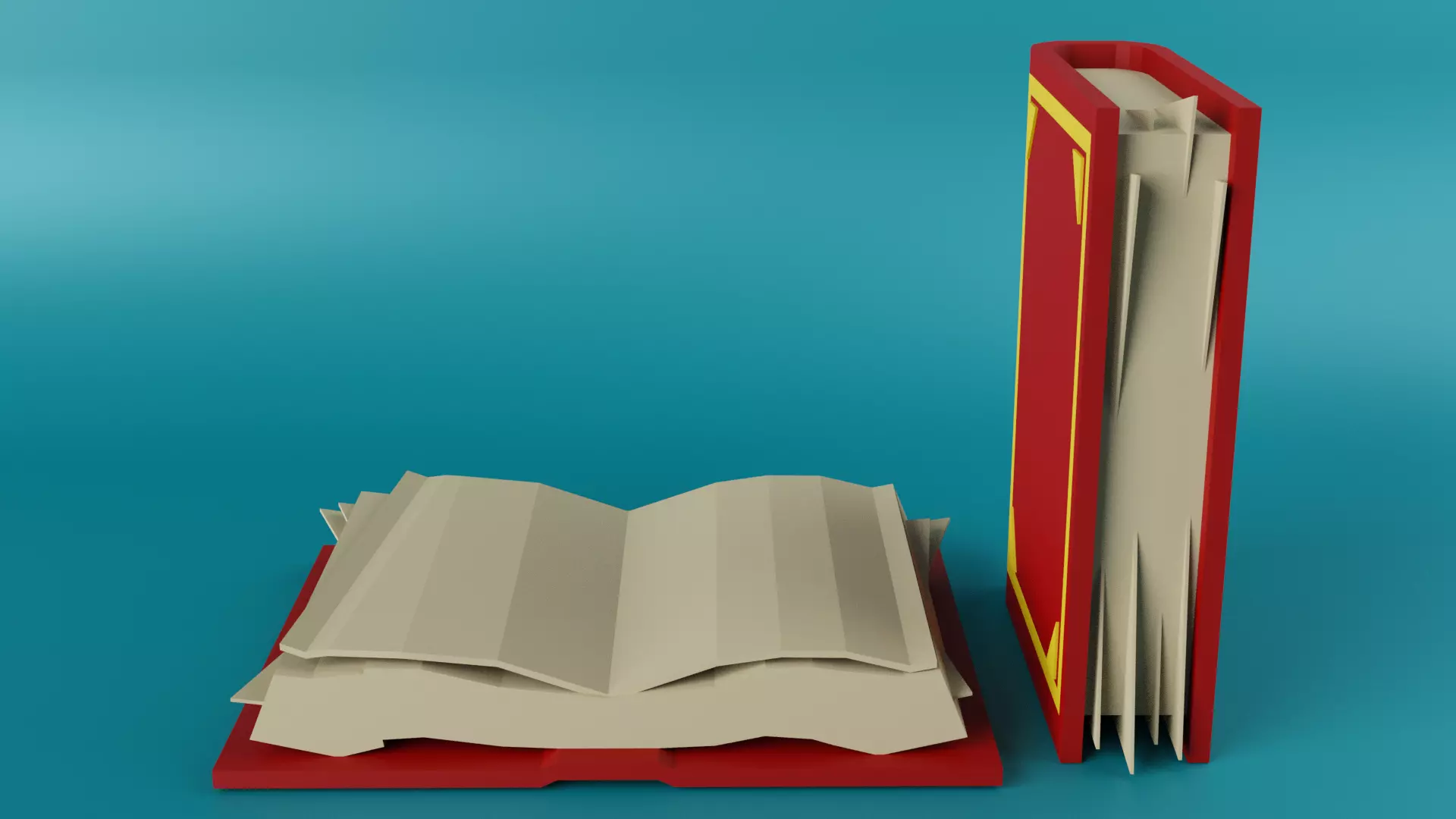 Red Book Low-poly 3D model_0