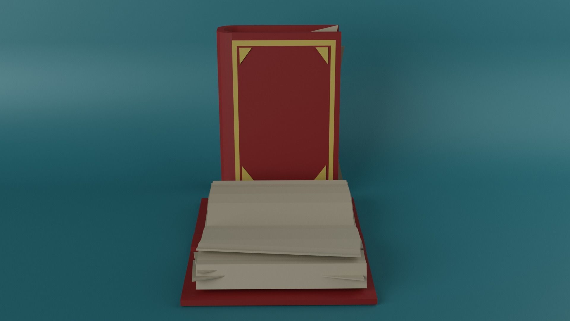 Red Book Low-poly 3D model_7
