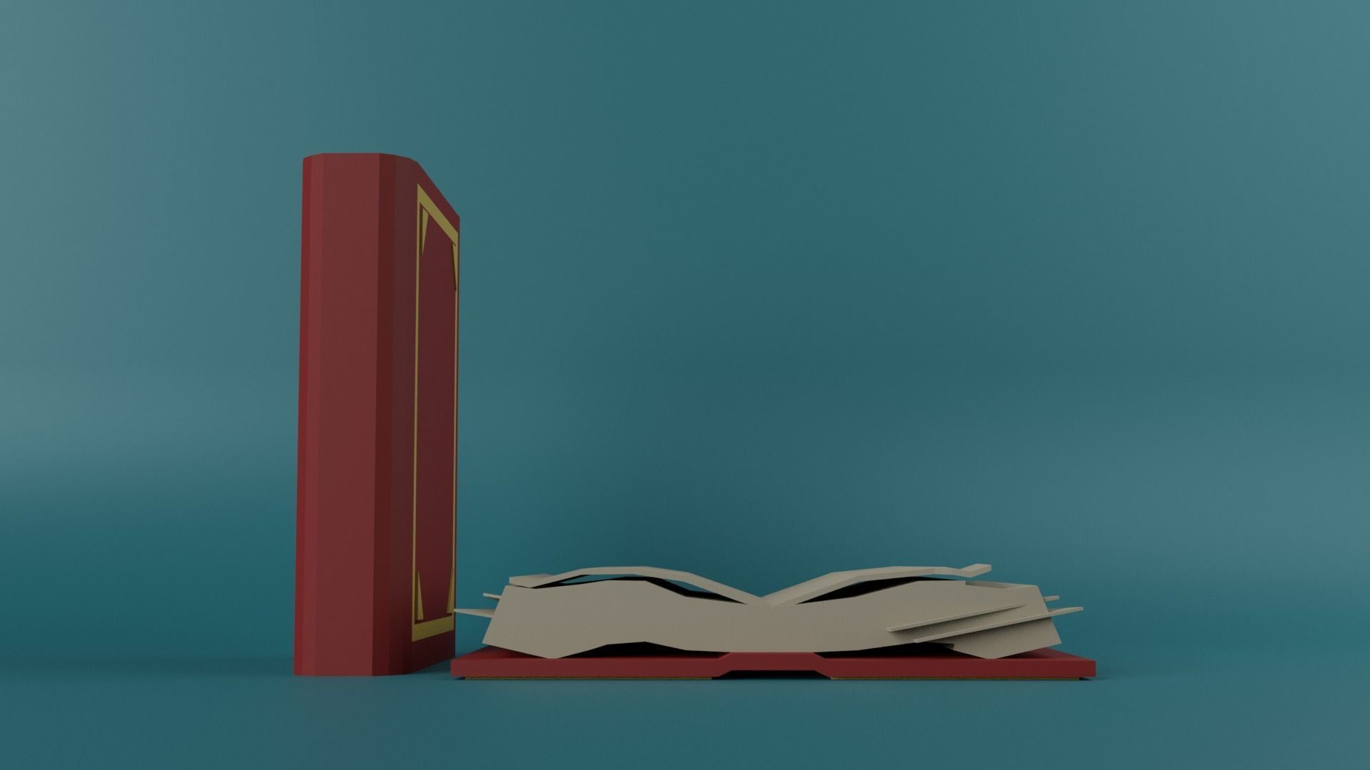 Red Book Low-poly 3D model_11