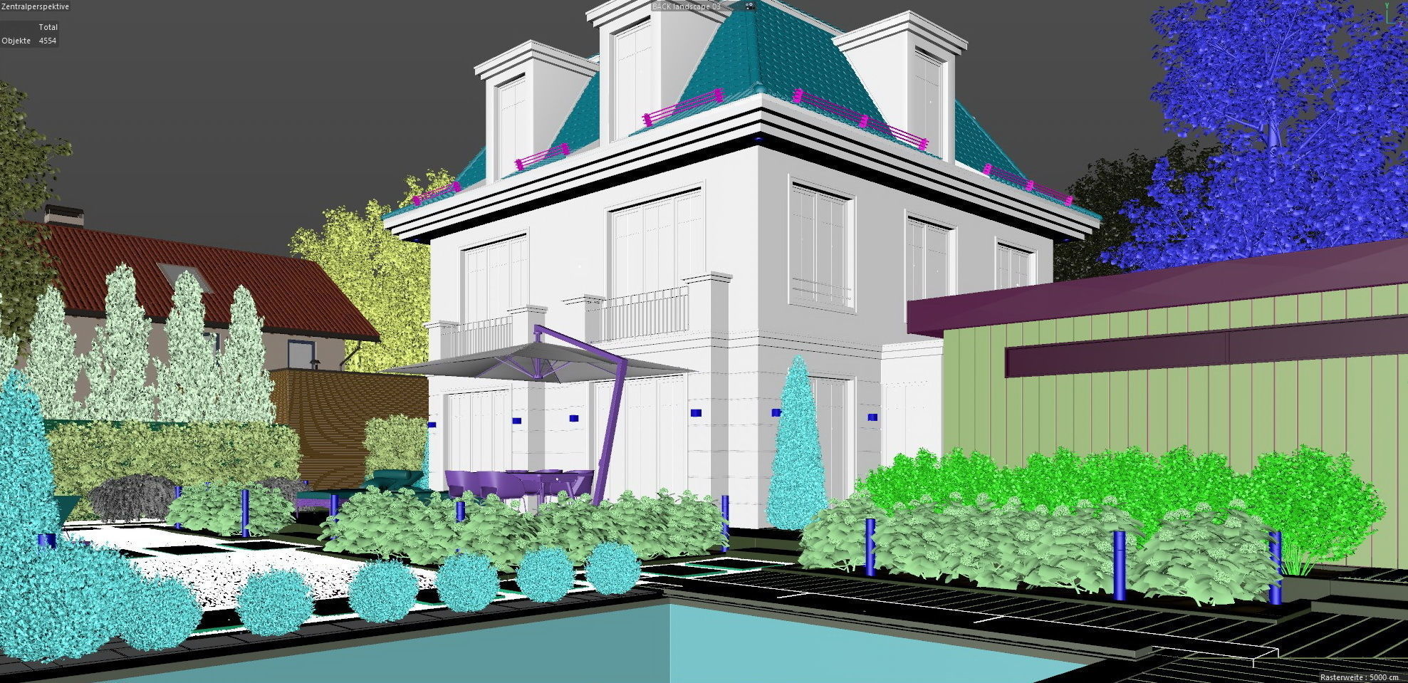 Urban Villa for Cinema 4D and Corona 3D model_8