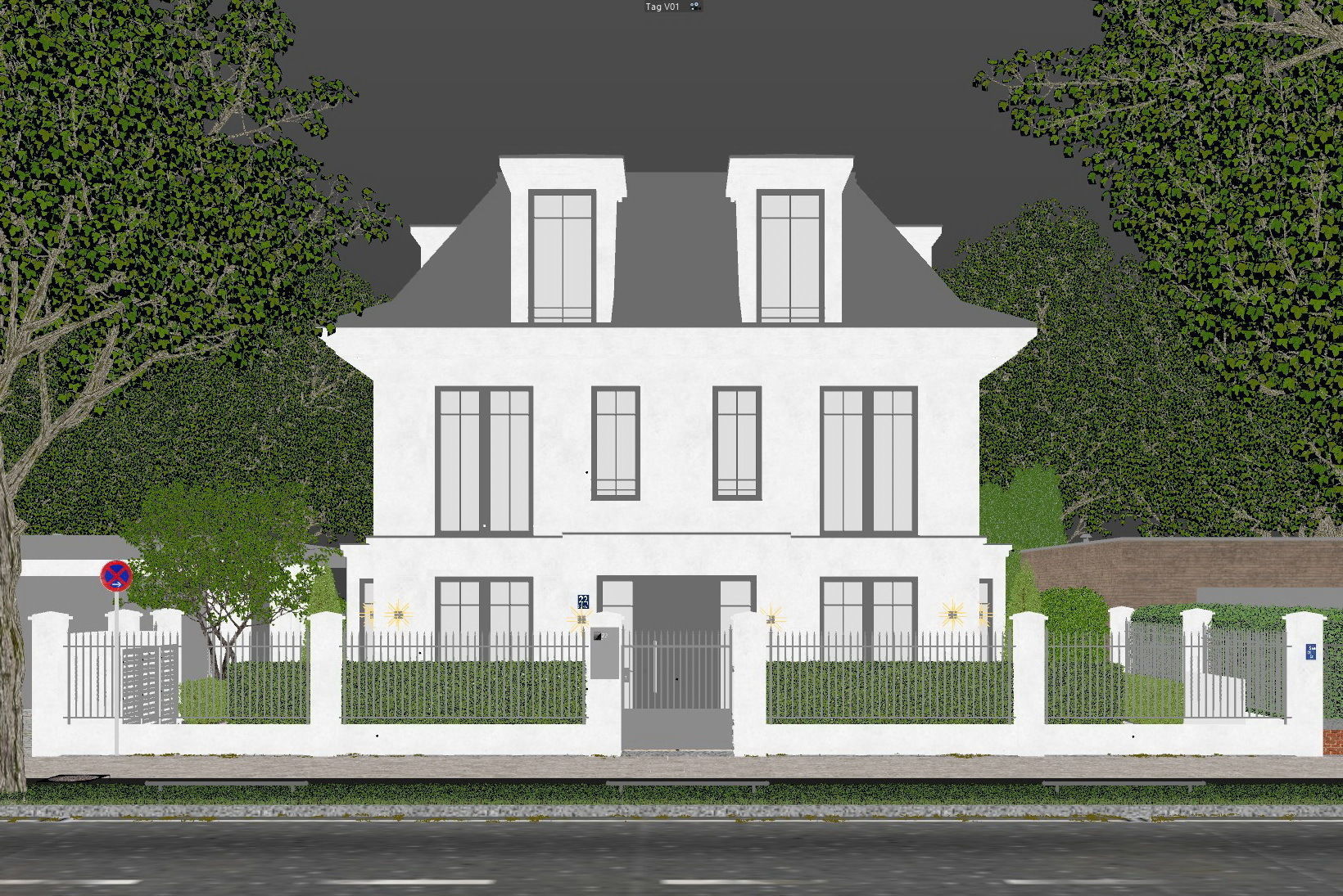 Urban Villa for Cinema 4D and Corona 3D model_7