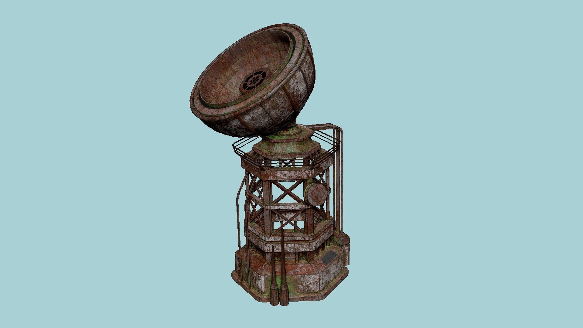 SciFi Antenna Tower A10 Abandoned - Sci Fi Exterior Design Low-poly 3D model_6
