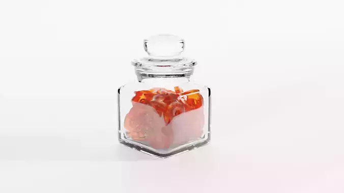 Glass Jar with Orange Gumdrops 3D model