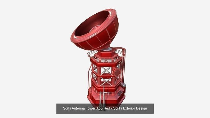 10 SciFi Antenna Towers A Collection - Sci Fi Exterior Design 3D Model Pack 6